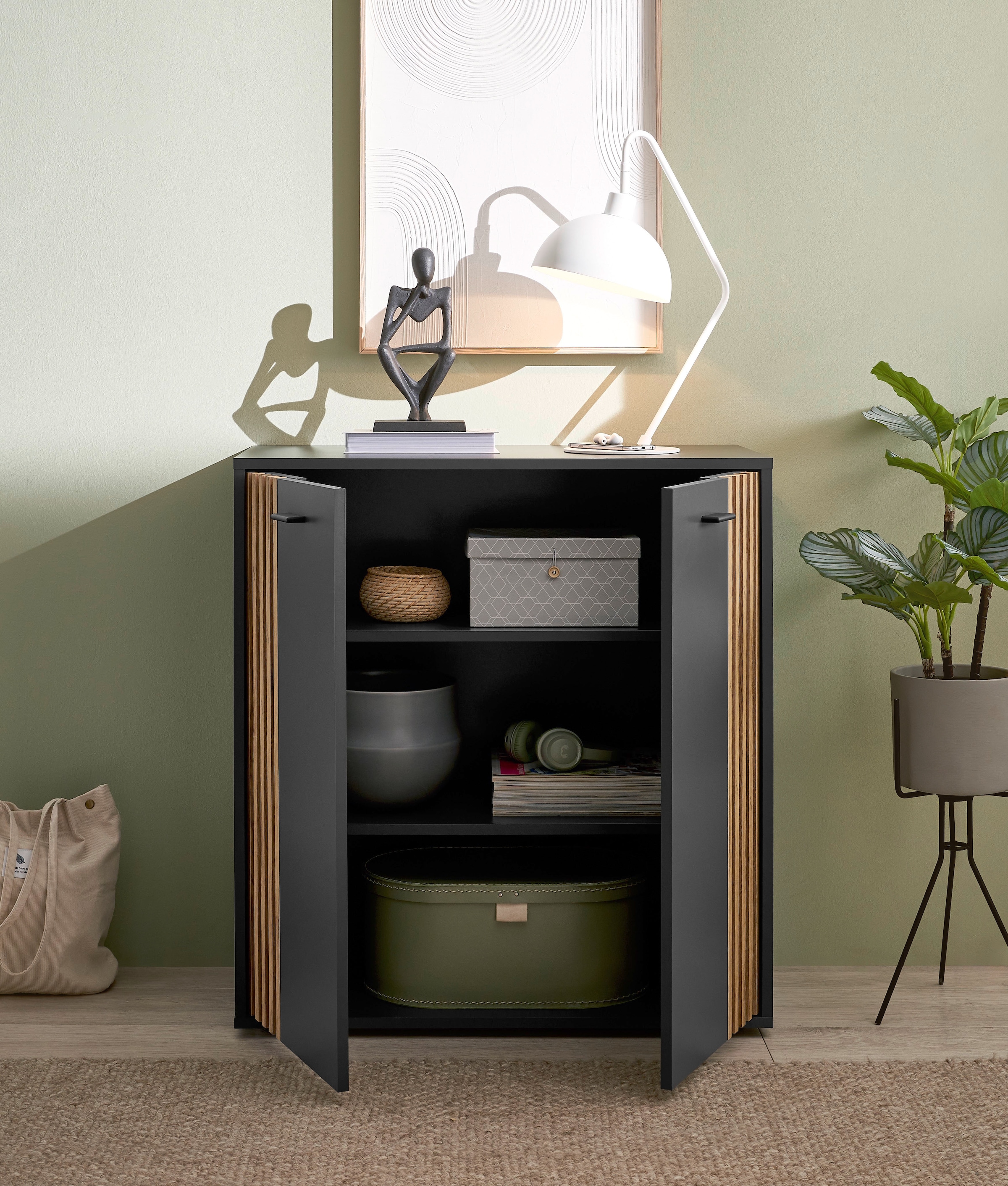 HBZ Sideboard »Dublin Kommode, BxHxT 80x86x38cm«, (1 St.), Breite 80cm, Softclose, Metallgriffe