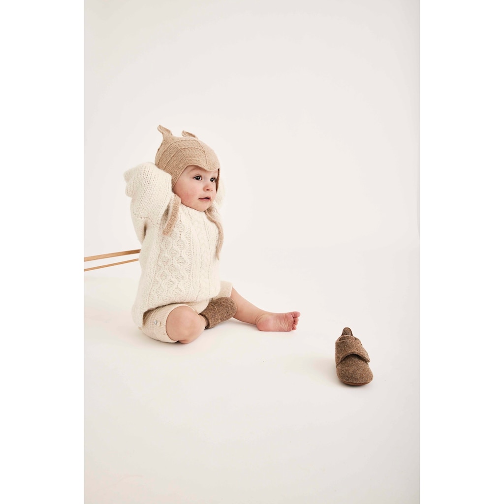 Bisgaard Hausschuh »Bisgaard Baby Wool«, Wagenschuh, Babyschuh, Schlupfschuh mit Klettverschluss