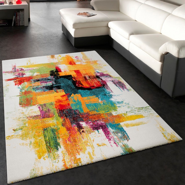 Paco Home Teppich »Canvas | online Leinwand Optik kaufen 752«, mit Arizona Design, rechteckig, modernes Kurzflor, Jelmoli-Versand