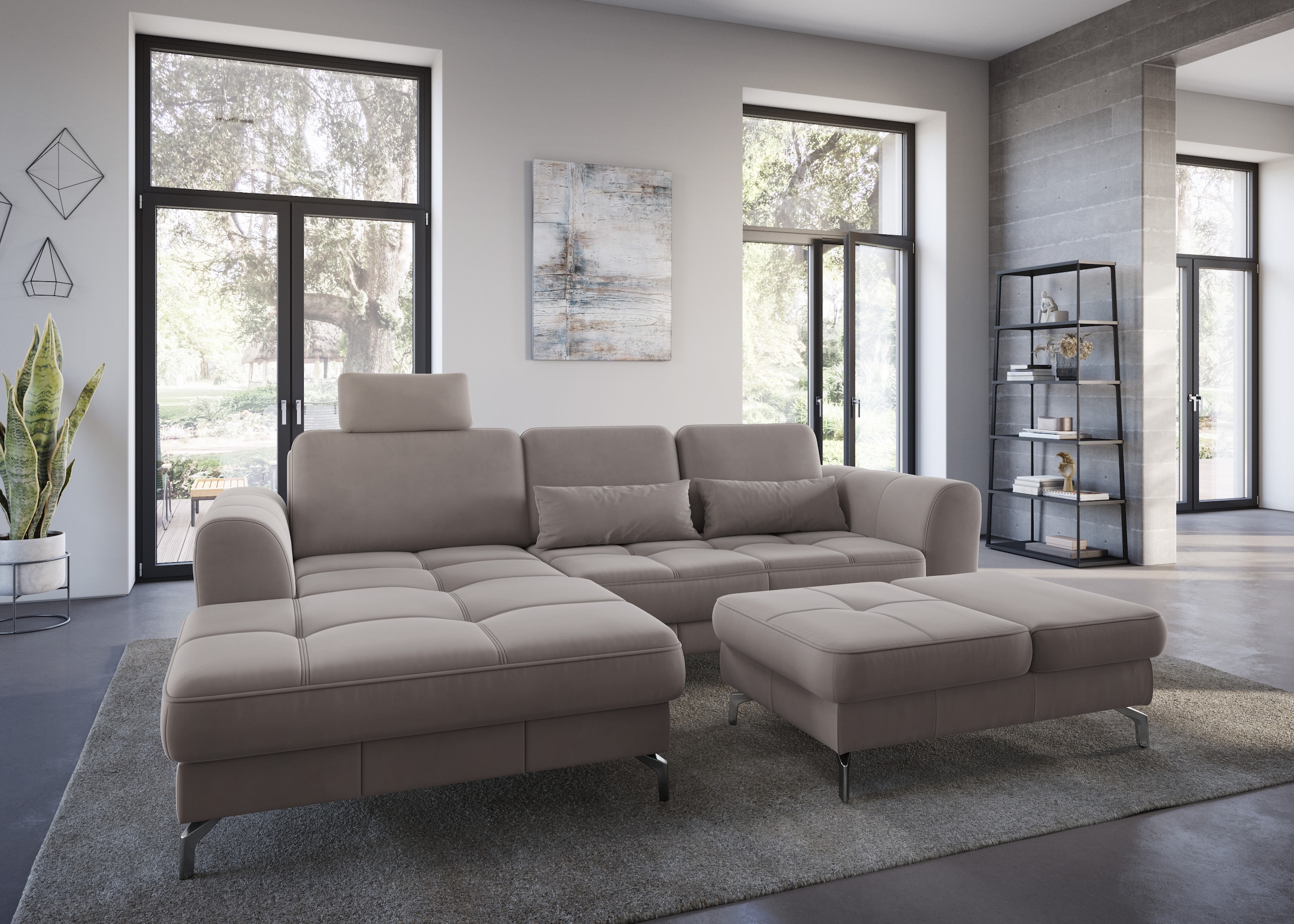sit&more Hocker »Bendigo«, mit Klappfunktion, Bodenfreiheit 12 cm, wahlweise in 2 Fussfarben