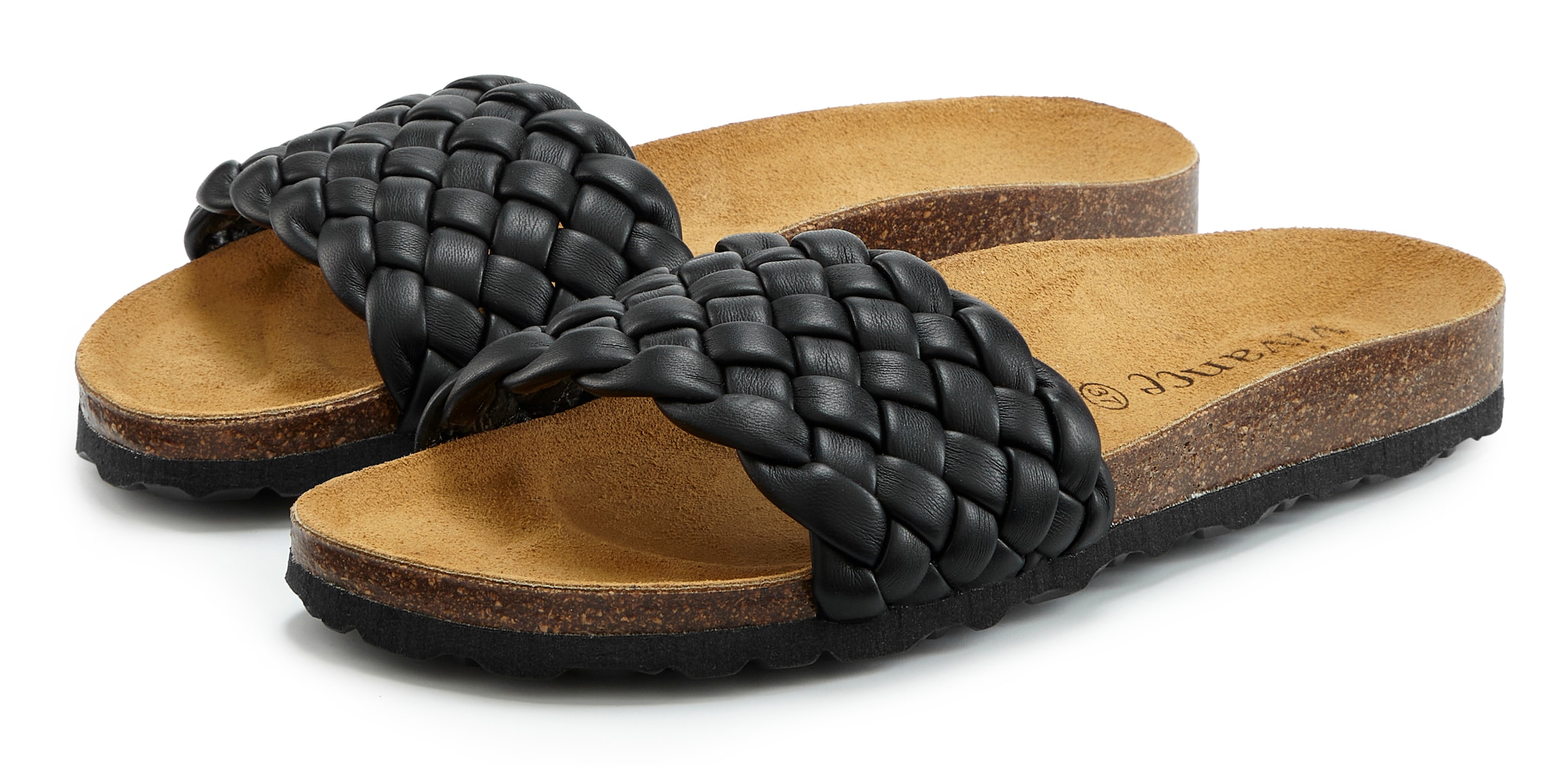 Vivance Pantolette "Mule, Sandale, offener Schuh, Sommerschuh," NEU mit komfortablem Korkfussbett & weicher Innensohle aus Leder