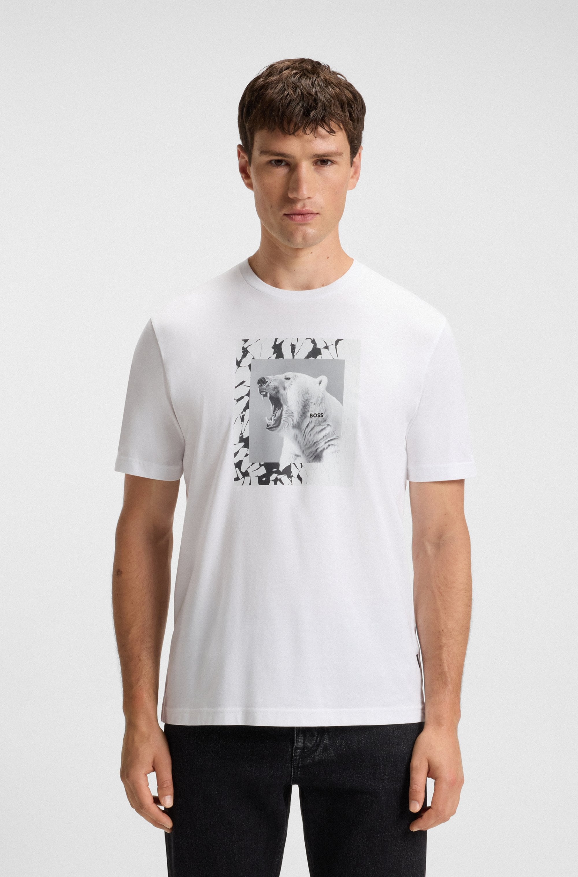 BOSS ORANGE T-Shirt »Te lupo« runder Ausschnitt, regular fit, Fotodruck
