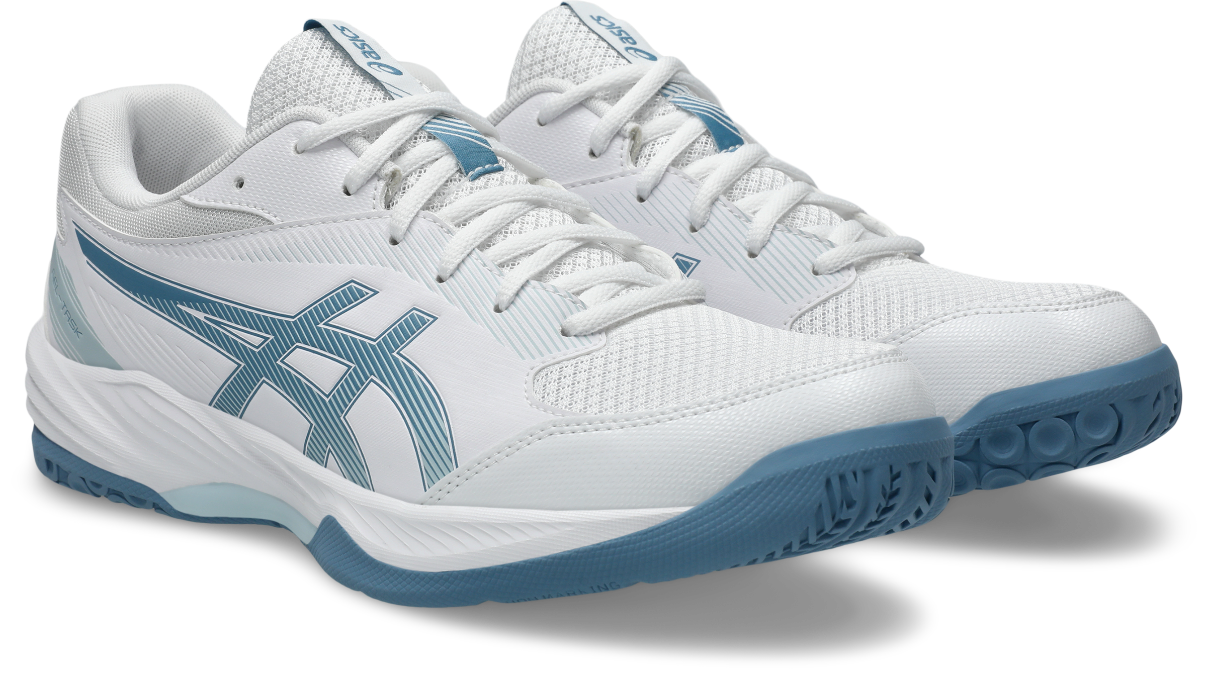 Asics, Herren, »GEL-TASK 4« für Hallensport, weiß, saba blau, 49, Hochwertiger Hallenschuh von Asics