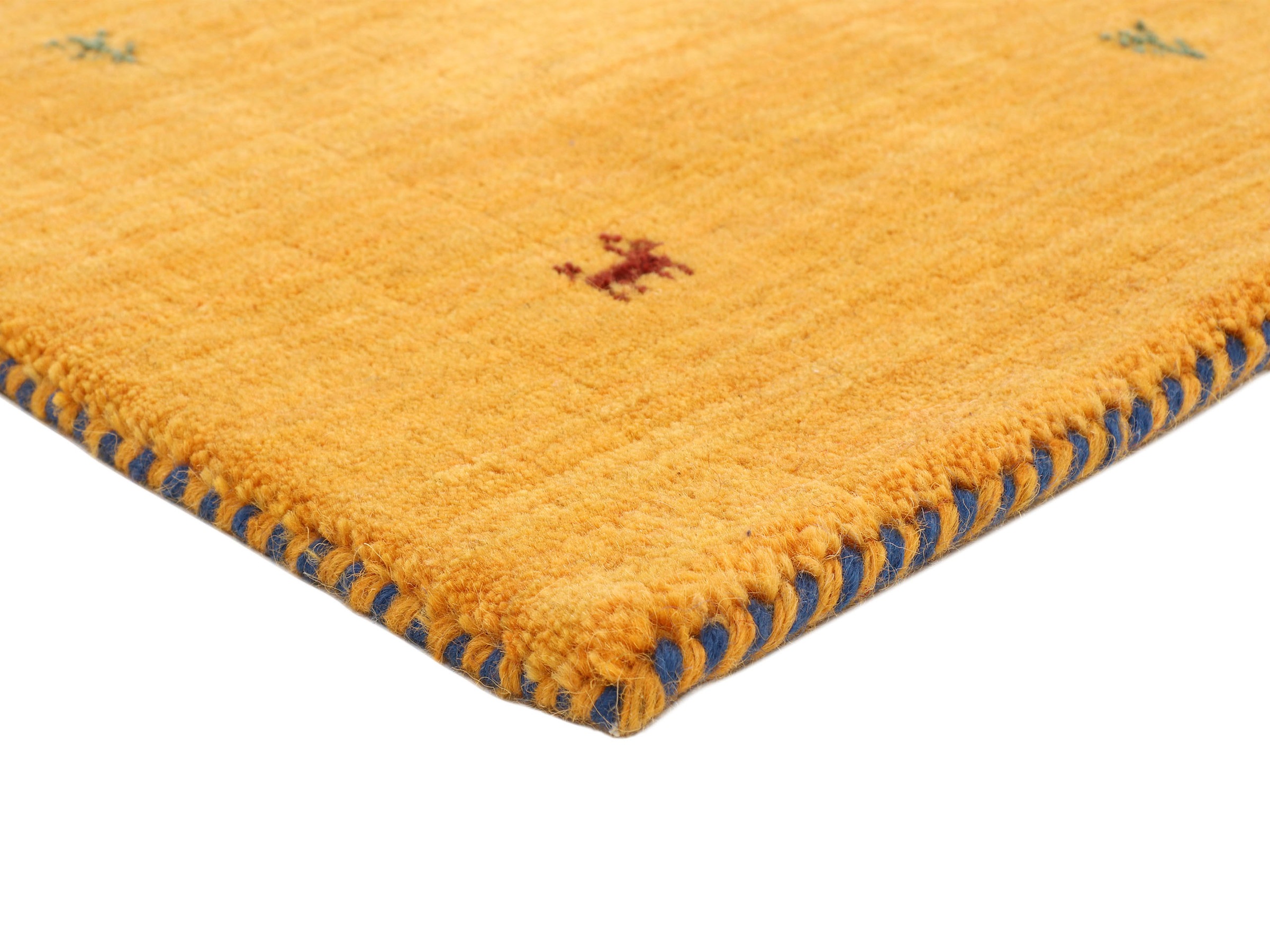 carpetfine Wollteppich »Gabbeh Uni, auch als Läufer und Rund erhältlich«, rechteckig, 15 mm Höhe, reine Wolle, handgewebt, Gabbeh Loom Tiermotiv, grosse Farbauswahl