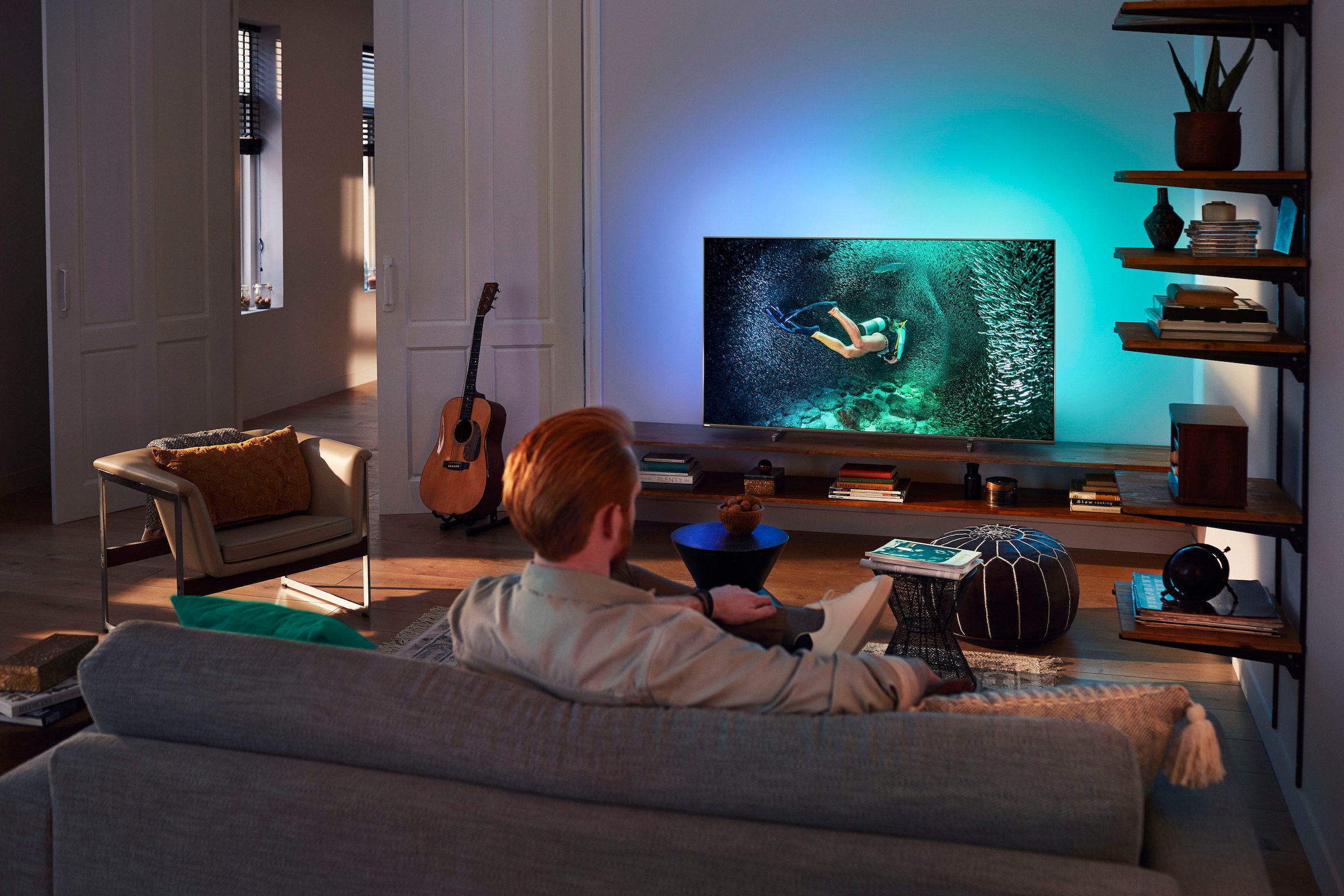 Philips LED-Fernseher, 139 cm/55 Zoll, 4K Ultra HD, Android TV-Smart-TV, 3-seitiges Ambilight