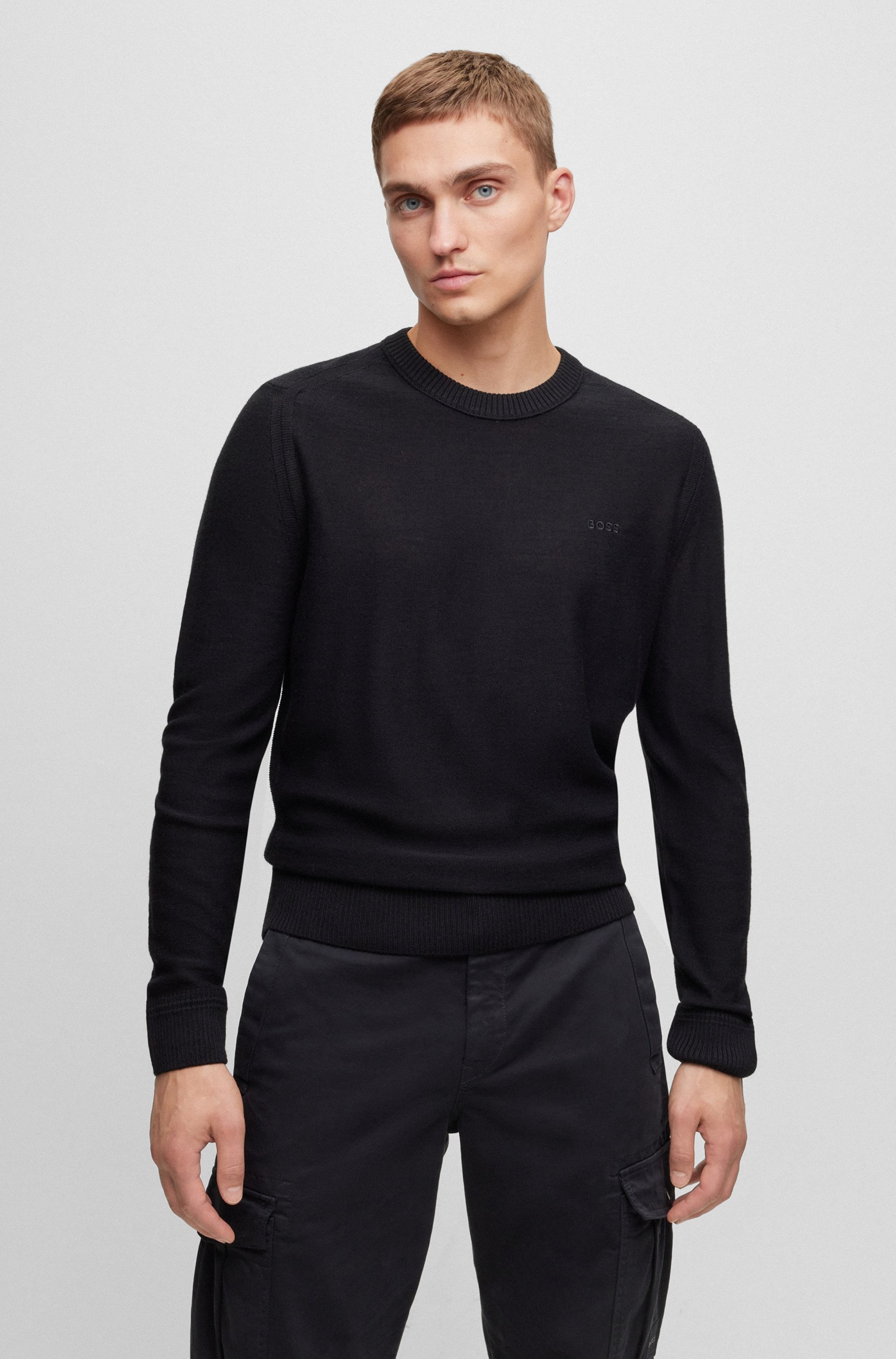 BOSS ORANGE Strickpullover »Avac« mit Schurwolle