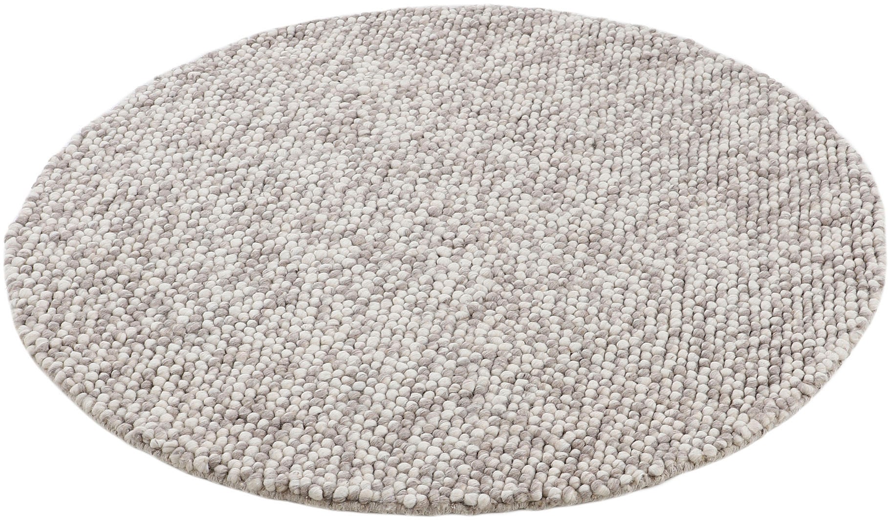carpetfine Teppich »Calo«, rund, 16 mm Höhe, Handweb Teppich, Uni-Farben, meliert, handgewebt, 70% Wolle