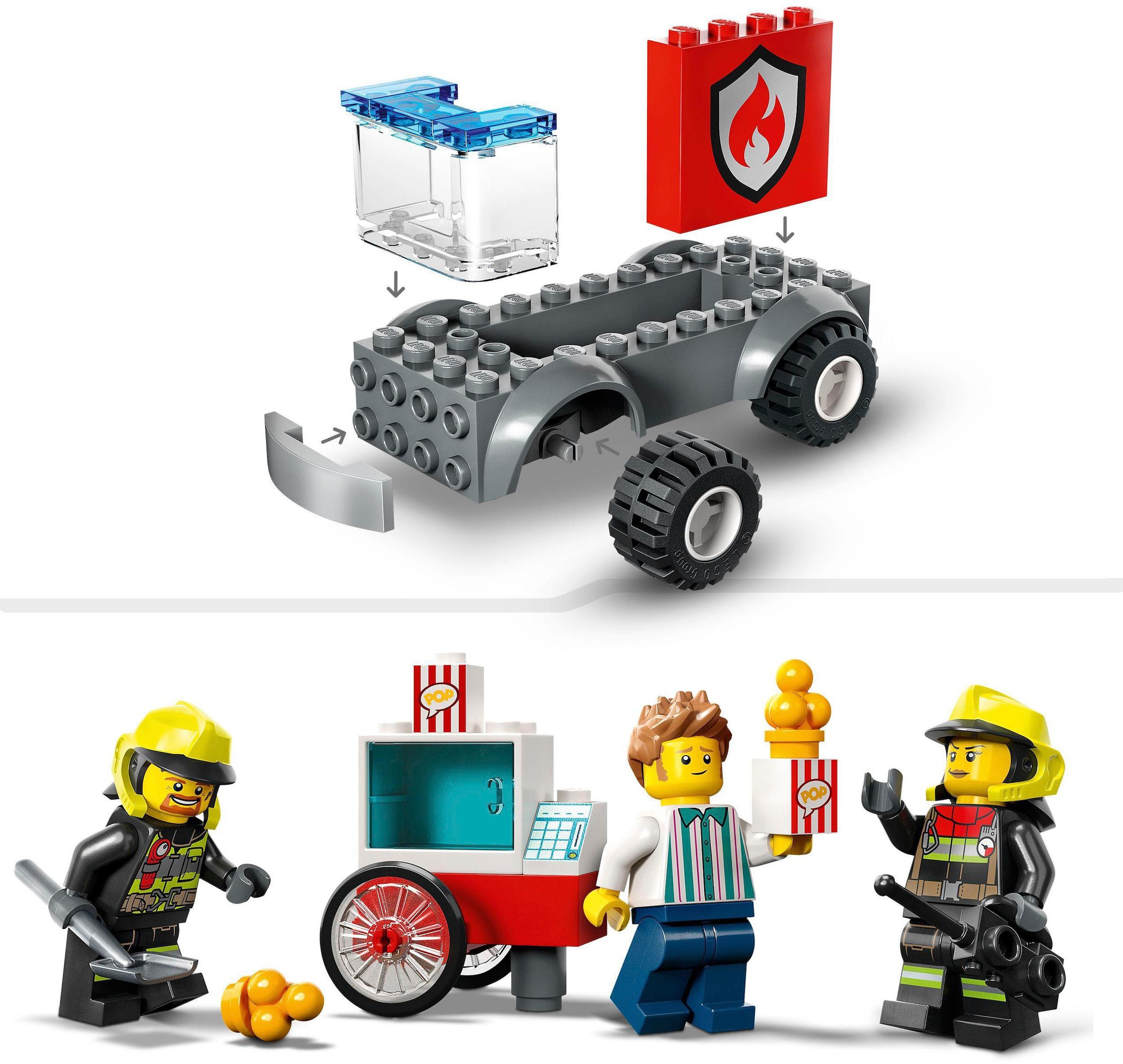 LEGO® Konstruktionsspielsteine »Feuerwehrstation und Löschauto (60375), LEGO® City«, (153 St.), Made in Europe