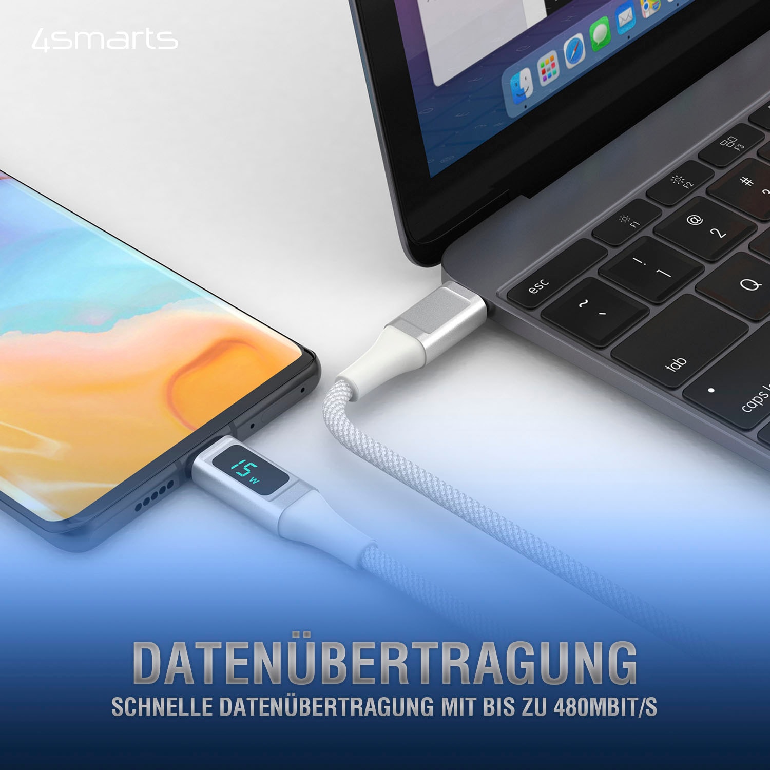 4smarts USB-Kabel »USB-C auf USB-C Kabel DigitCord 100W 1,5m«, 150 cm