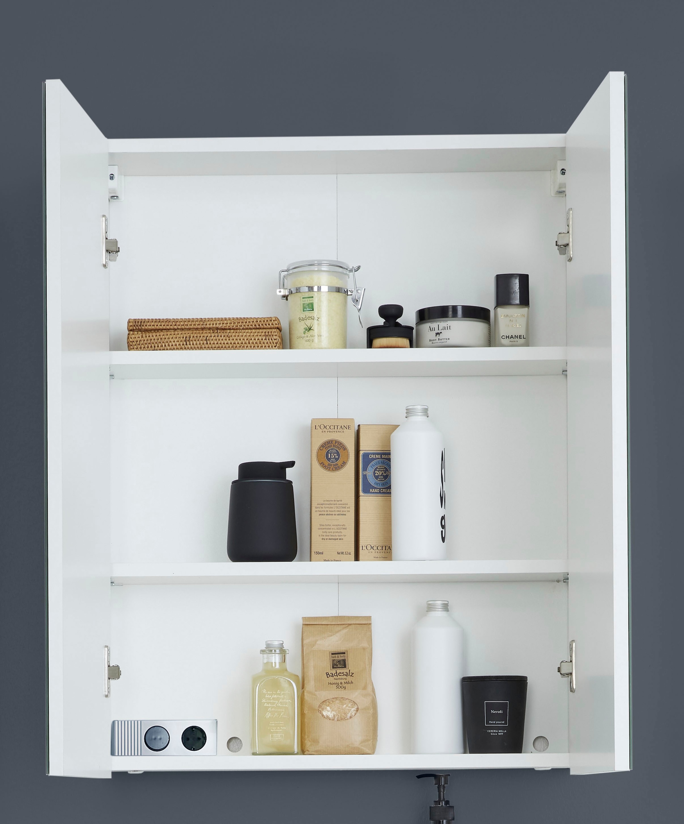 INOSIGN Spiegelschrank »Sovana«, Badschrank wahlweise mit oder ohne Beleuchtung - (B/T/H) 60/18/67 cm
