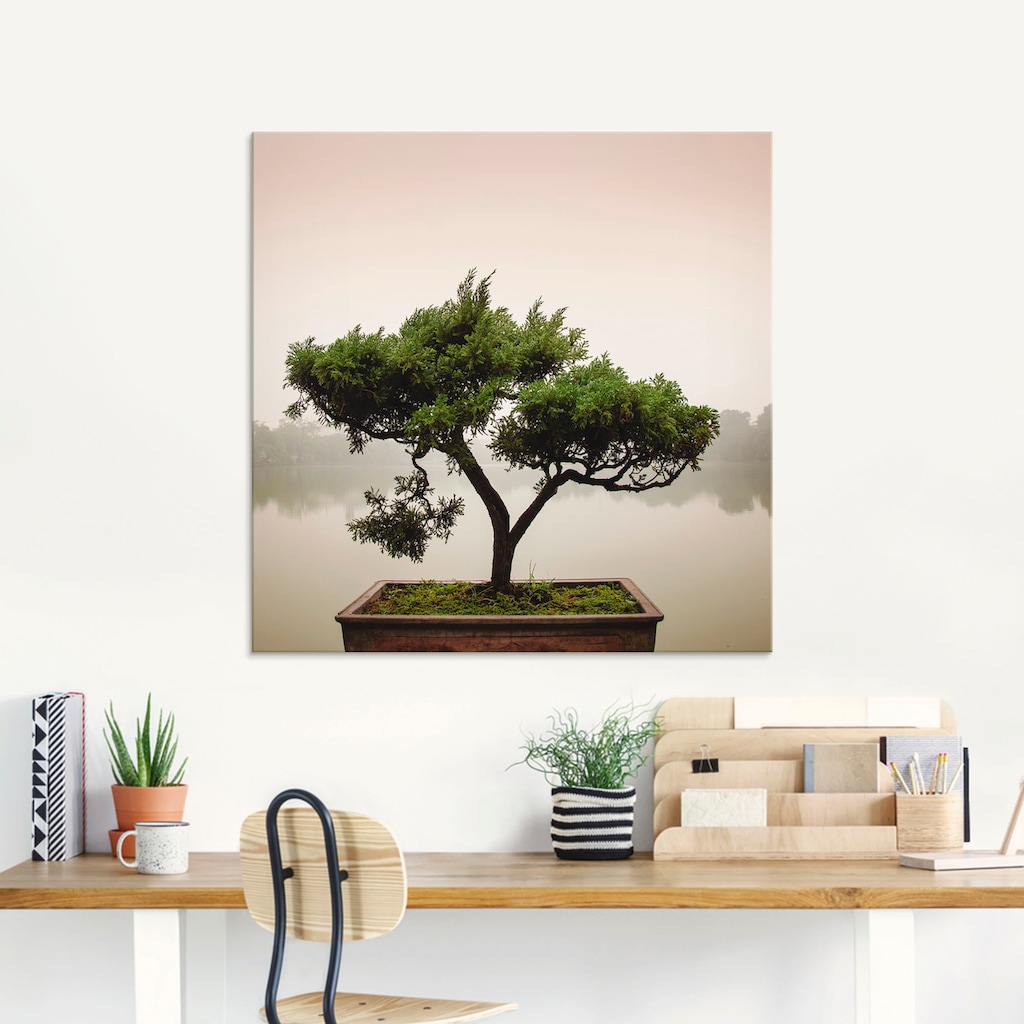 Artland Glasbild »Chinesischer Bonsaibaum«, Bäume, (1 St.)
