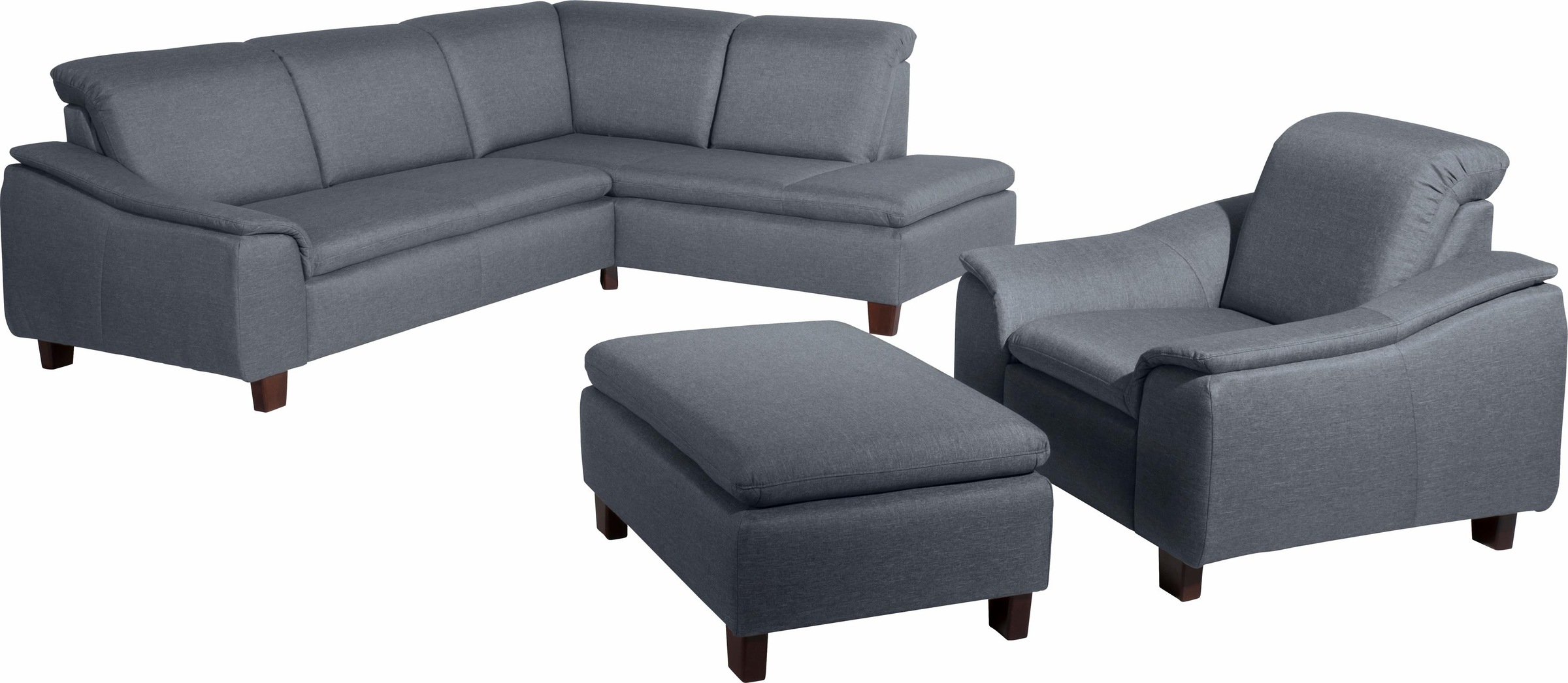 Max Winzer® Ecksofa »Alessio, aktuelle Mattenoptik, geschwungene Formensprache, bequem«, mit abgerundeter Rückenlehne, Ottomane wahlweise links oder rechts