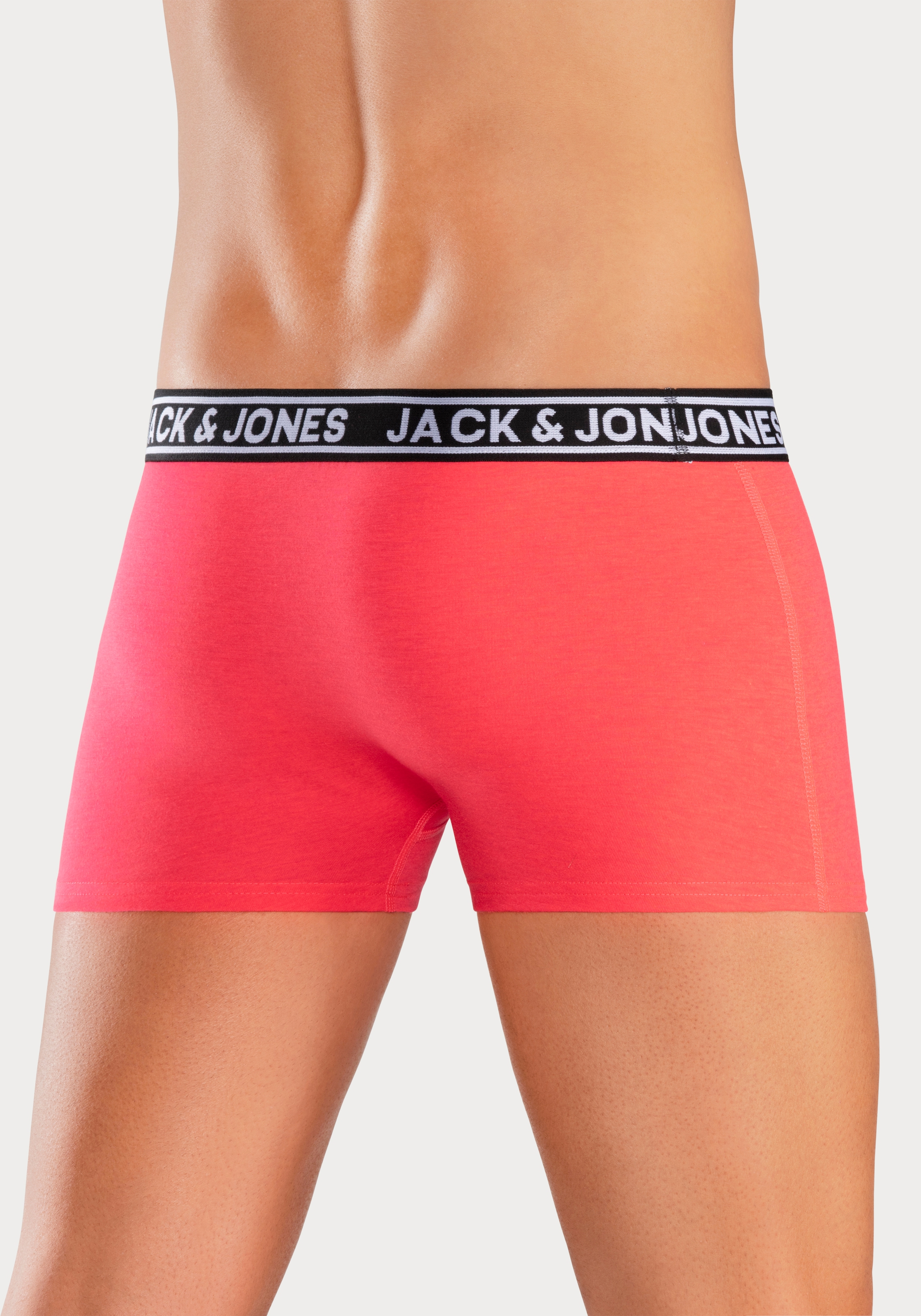 Jack & Jones Trunk »JACCRISP im 6er Pack mit Logobund und Stretchkomfort«, (Packung, 6 St.), unifarben mit Farbeinsatz, modisch, eng anliegend, Baumwollmischung