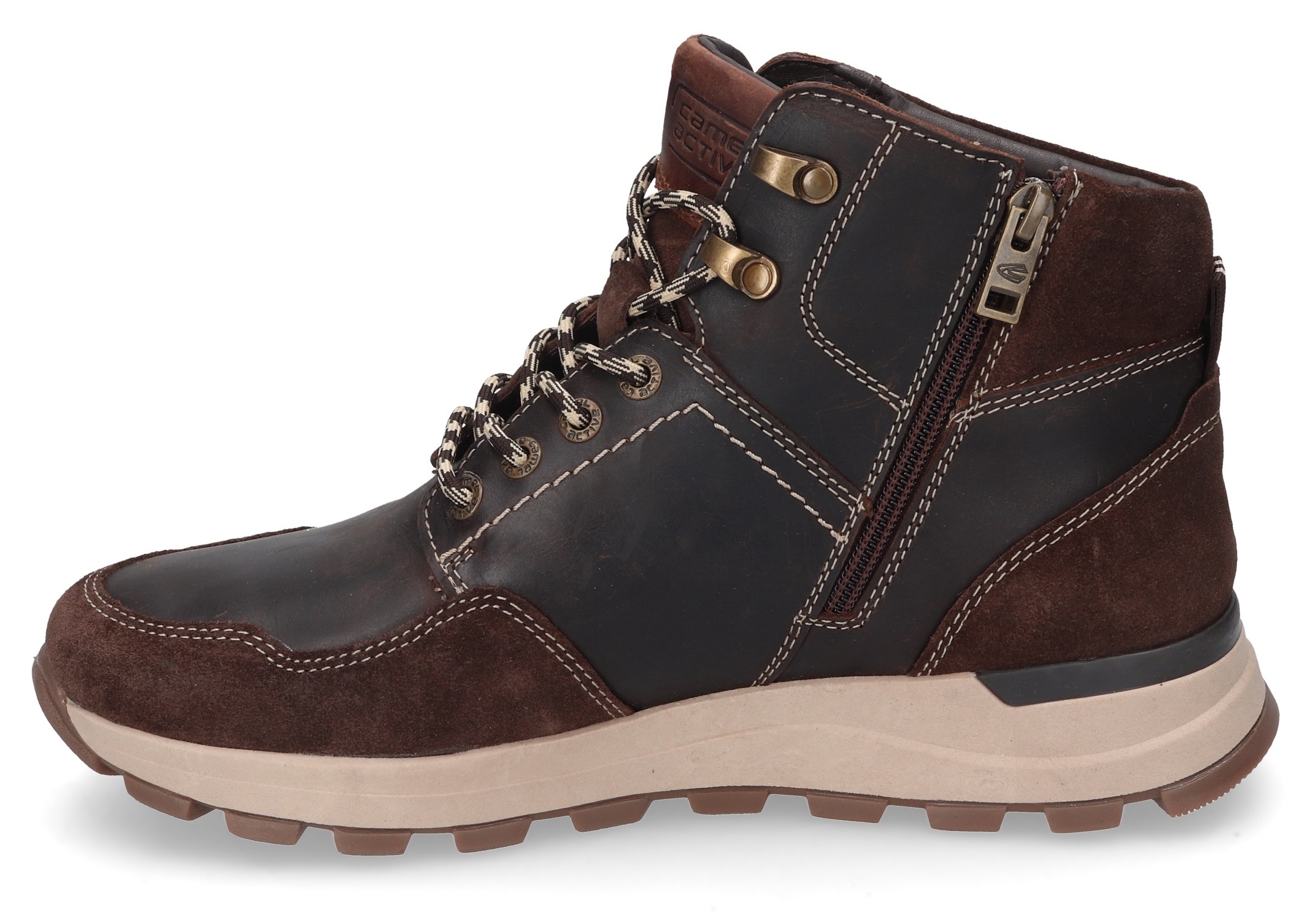 camel active Schnürboots, Schnürboos, High Top Sneaker, Winterboots mit Wechselfussbett