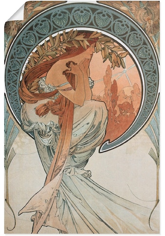 Kunstdruck »Vier Künste: Die Poesie. 1898«, Frau, (1 St.)