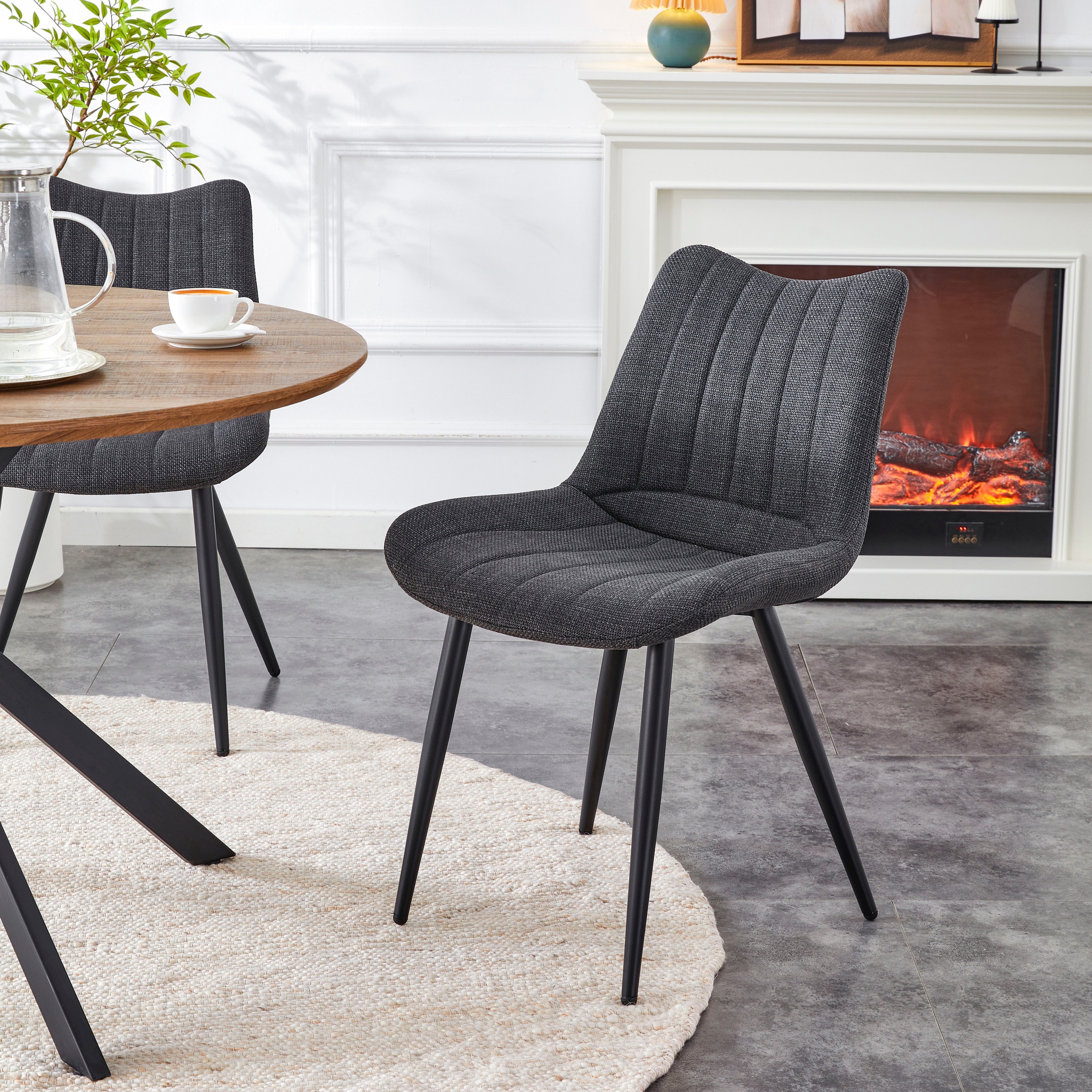 Home affaire Esszimmerstuhl "DAWSON, 2er Set, mit Metallgestell in matt schwarz" (Set) 2 Stk.in verschiedenen Farben, Belsatbarkeit pro Stuhl 120 kg, mit Griffloch
