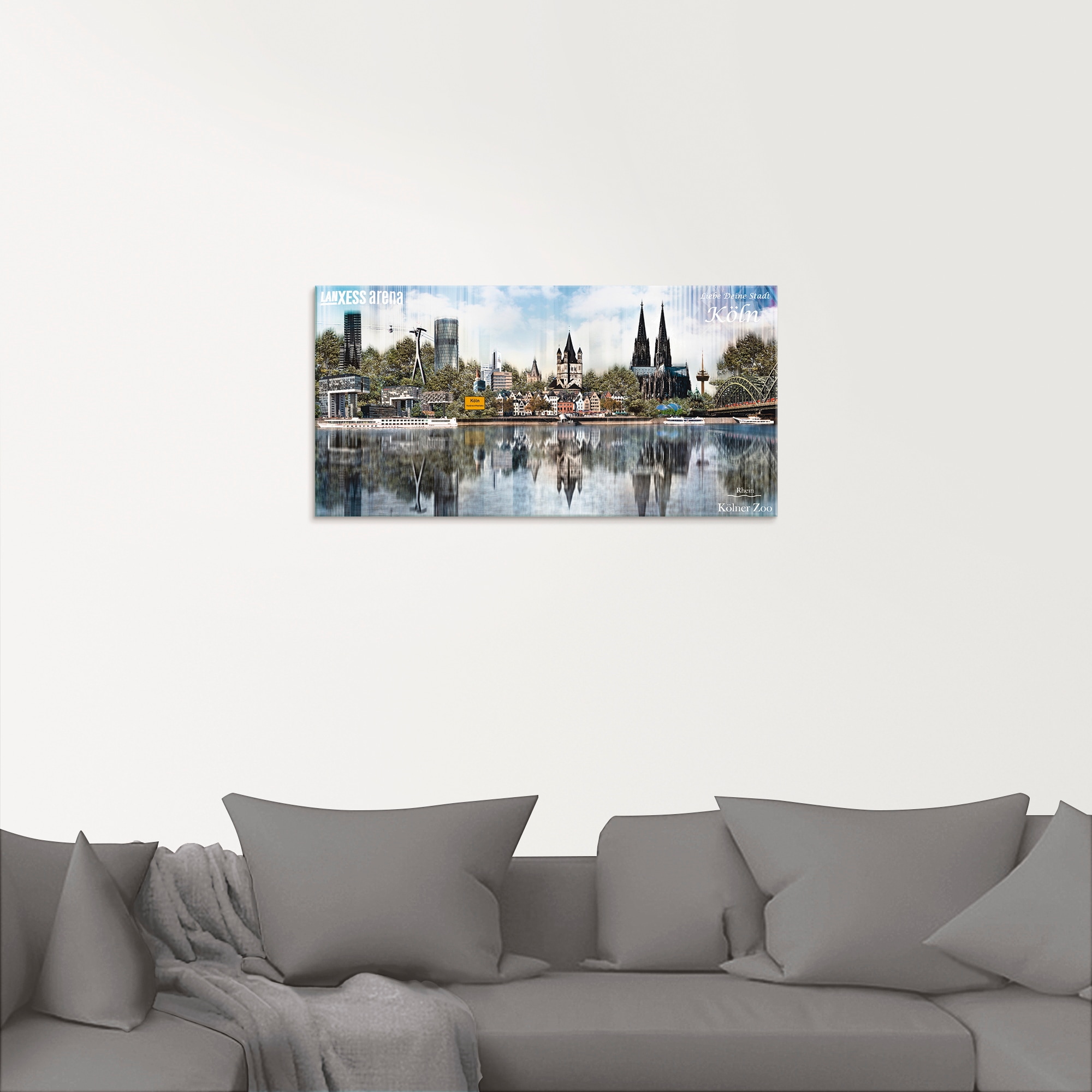 Artland Glasbild »Köln Skyline Abstrakte Collage 20«, Deutschland, (1 St.), in verschiedenen Grössen