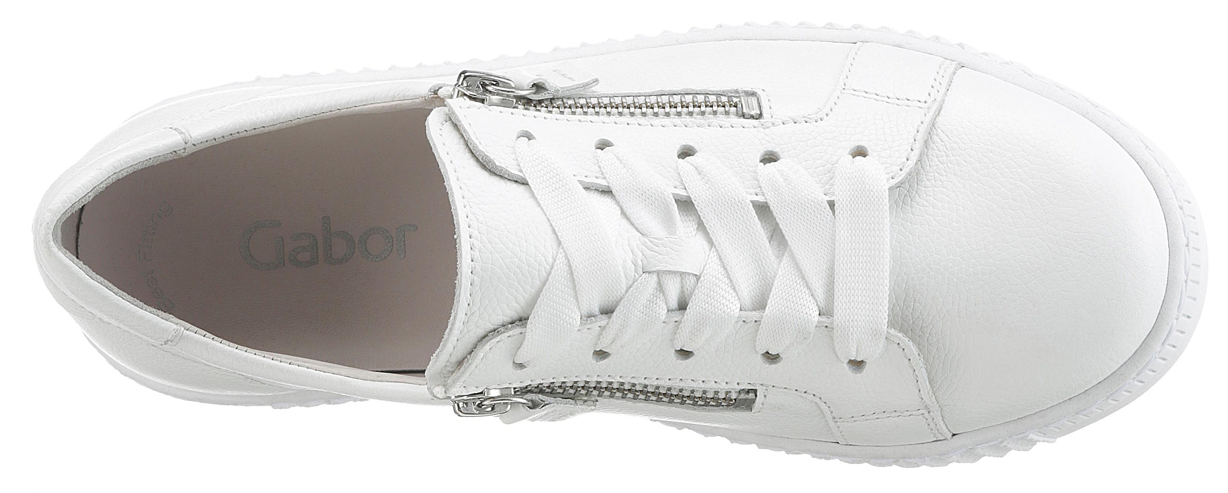 Gabor Plateausneaker, Freizeitschuh, Halbschuh, Schnürschuh mit zwei Reissverschlüssen