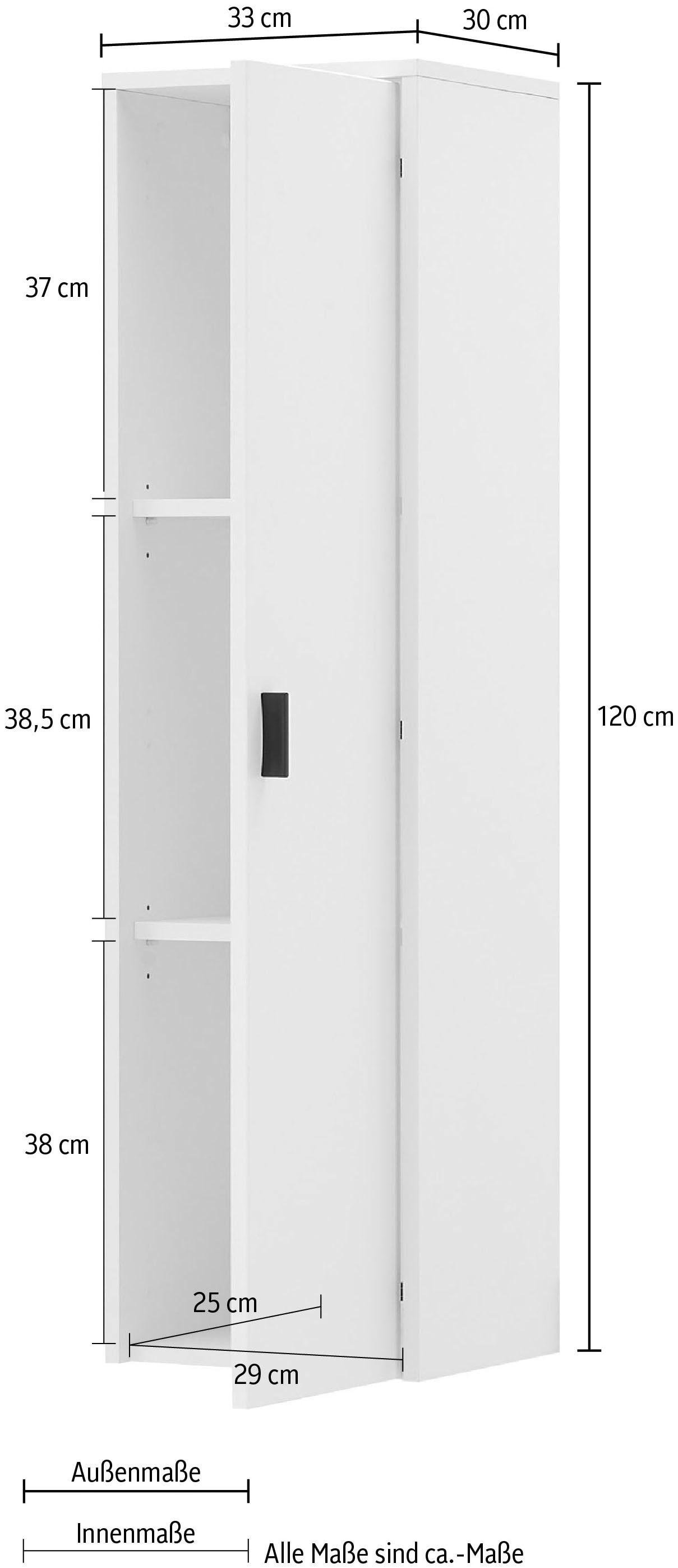 INOSIGN Mehrzweckschrank »Hudson«, in moderner Trendfarbe, Griffe aus Metall (Schwarz), Höhe 120 cm