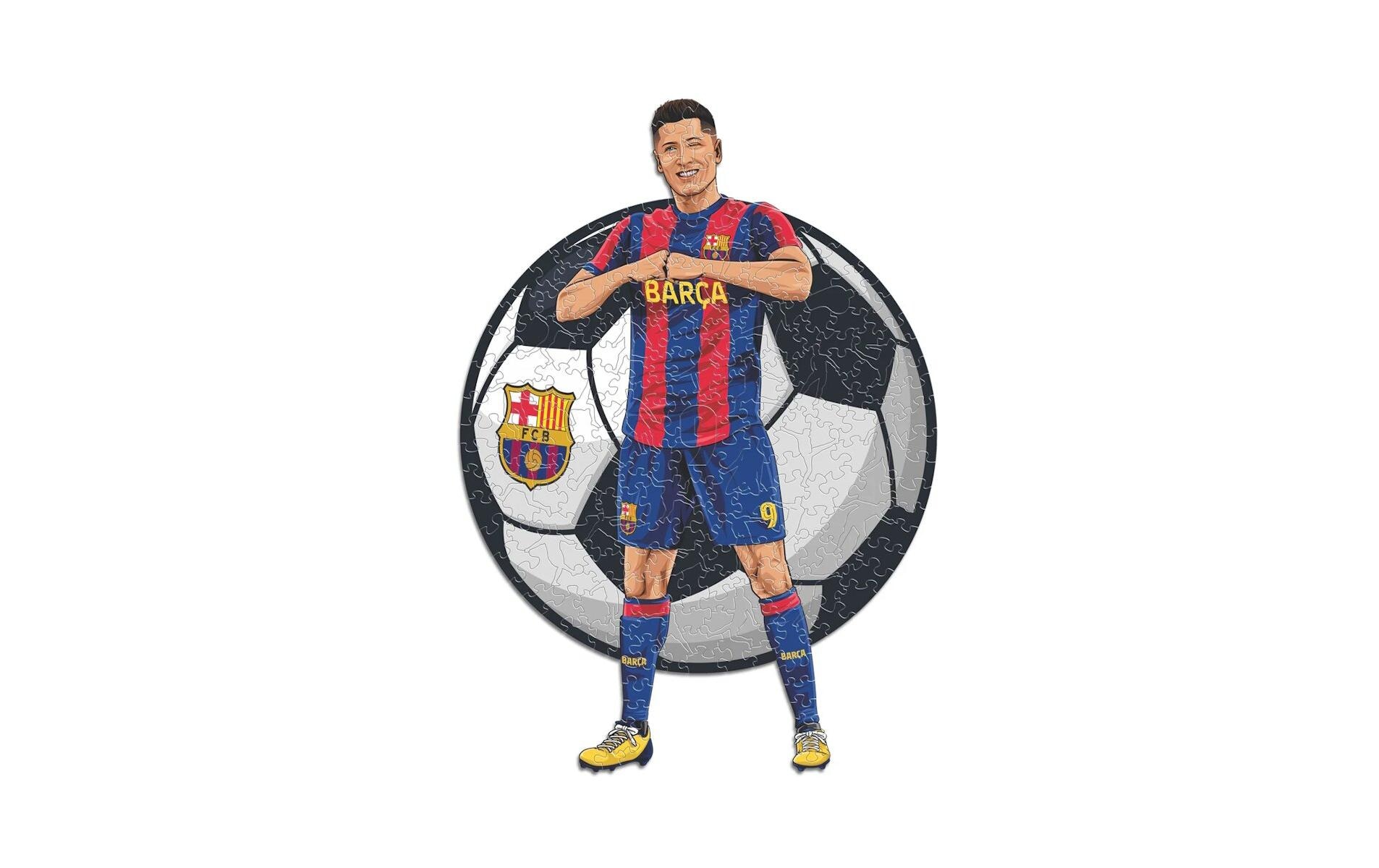 Puzzle »Iconic FC Barcelona – Robert Lewandowski«, Holzart: Birke (Herkunftsland: China)