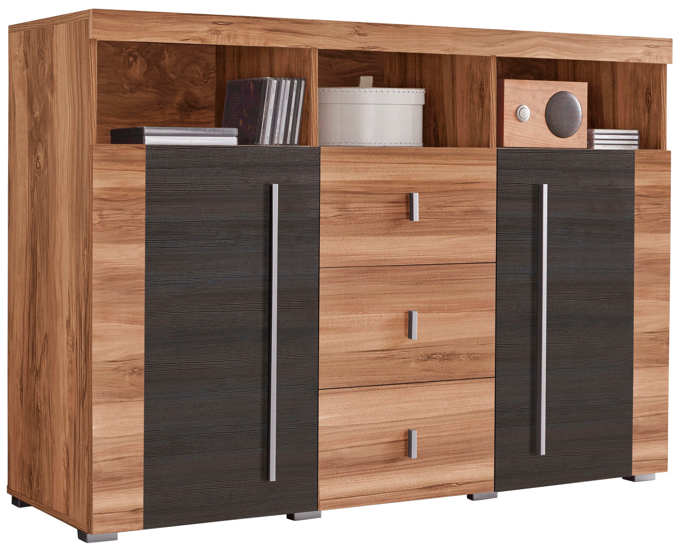 OTTO home Sideboard "Roger,Breite 132cm, stilvolle Schrank, 2 Holztüren 3 Schubladen" Kommode mit viel Stauraum, Einlegeböden verstellbar