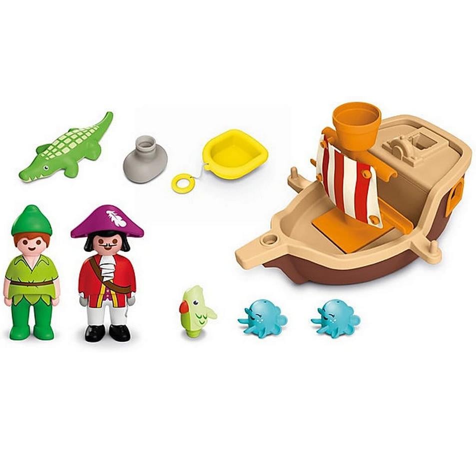 Playmobil® Spielbausteine »Junior Peter Pans Piratenschiff Wasserspritzspass 71769«, (12 St.)