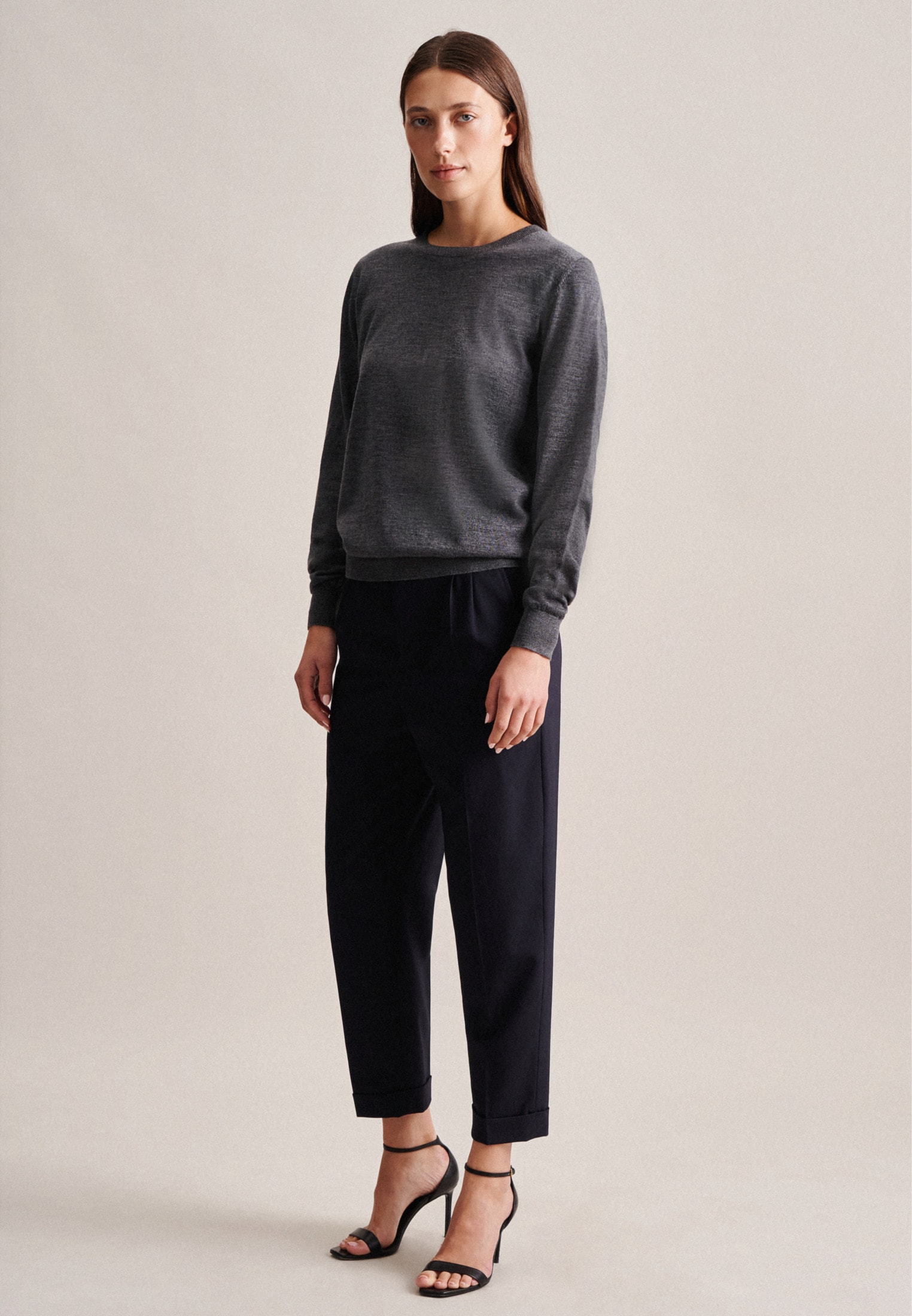 seidensticker Strickpullover »Schwarze Rose«, Rundhals Uni