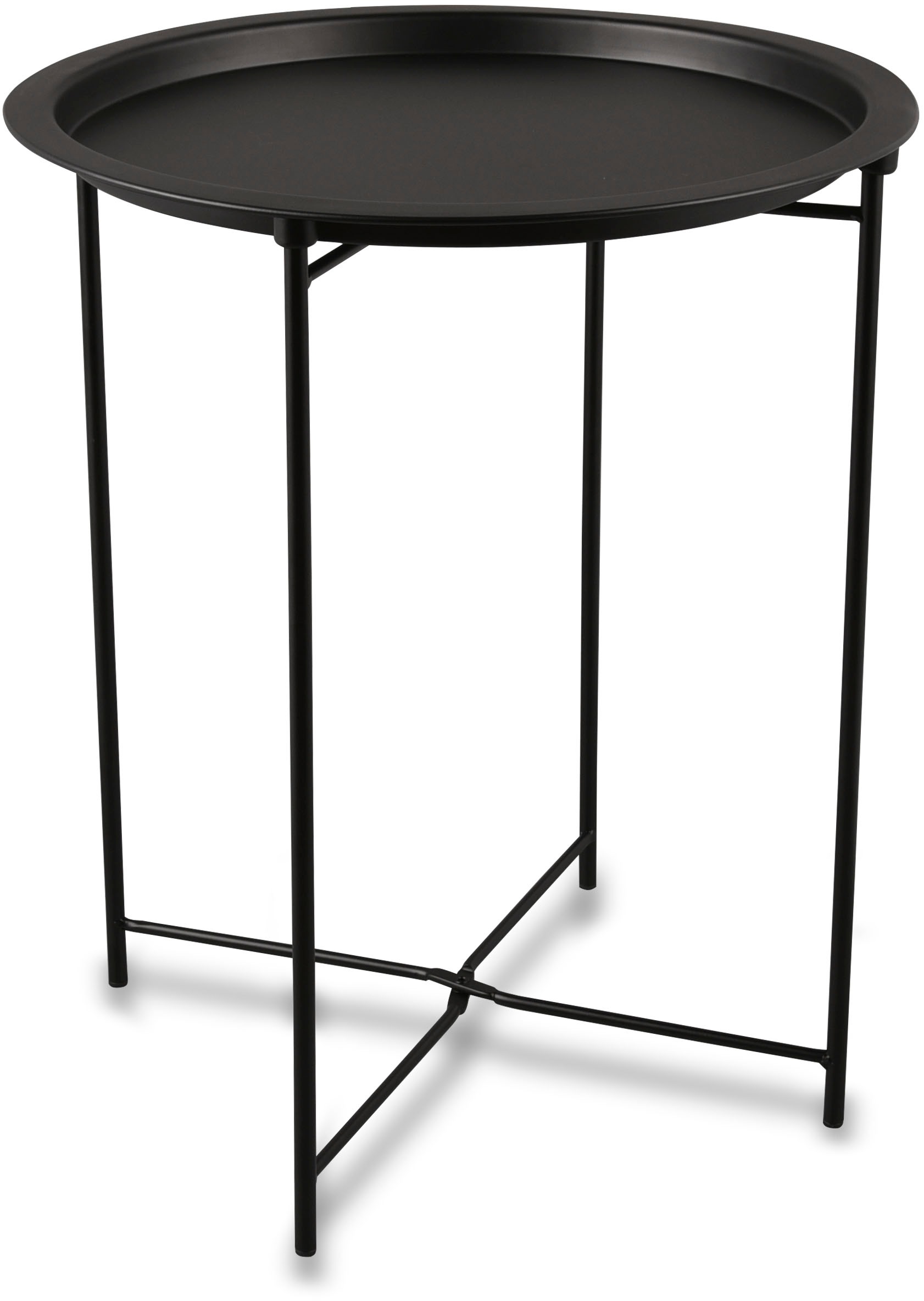 MIRRORS AND MORE Beistelltisch "Carolinaa" 1 Stk. tlg. schwarzes Metallgestell