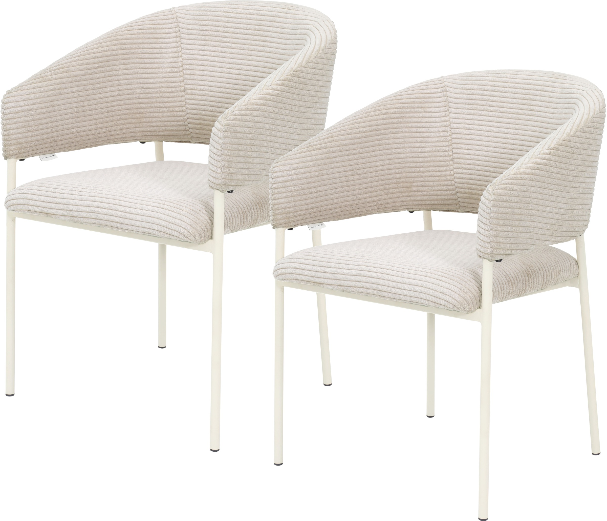 TOM TAILOR HOME Armlehnstuhl »EMBRACE ARMCHAIR«, (Set), 2 St., Breitcord, Esszimmerstuhl, mit Armlehnen, 4-Fussgestell, Rückenausschnitt