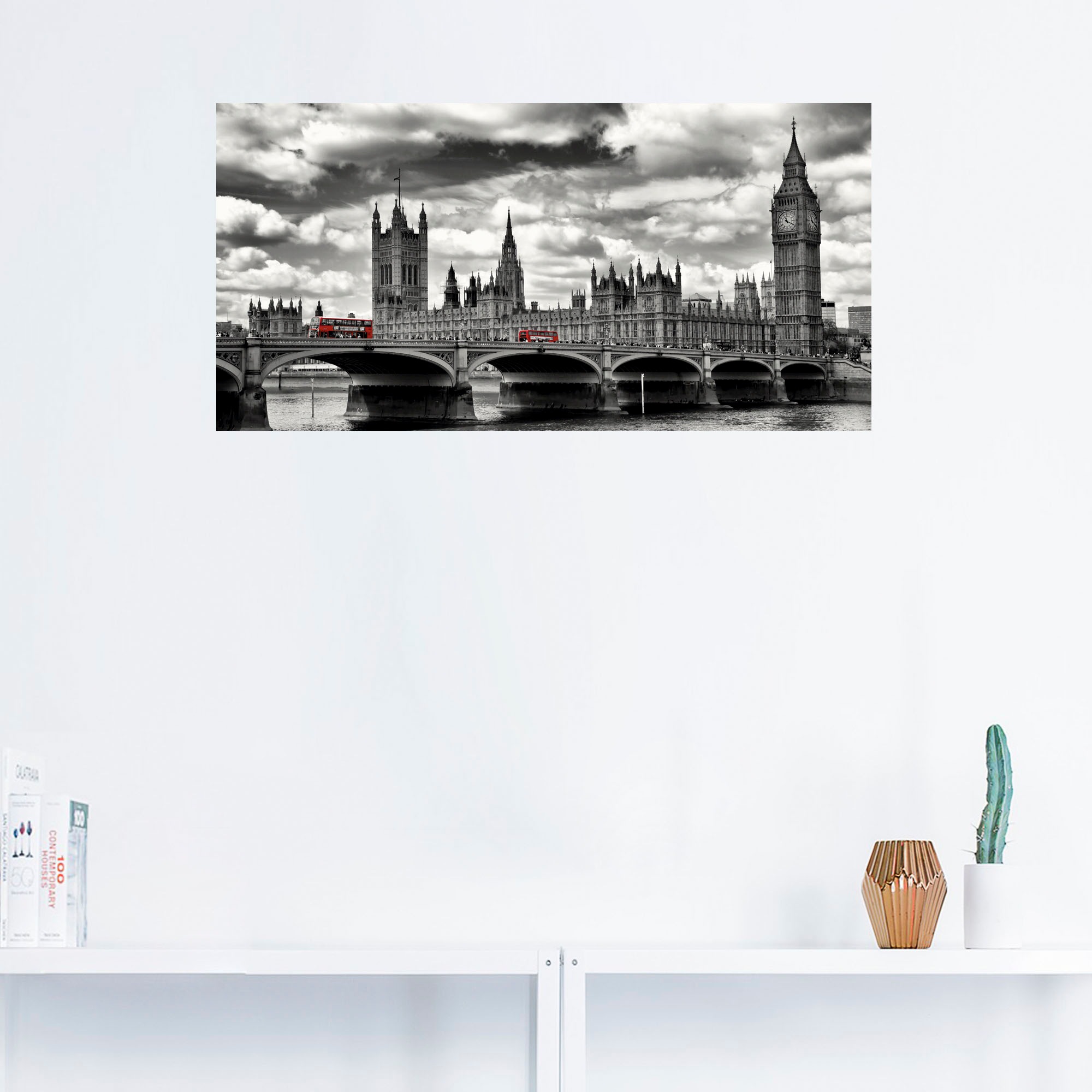 Artland Wandbild »London Westminster Bridge & Red Buses«, Grossbritannien, (1 St.), als Leinwandbild, Poster, Wandaufkleber in verschied. Grössen