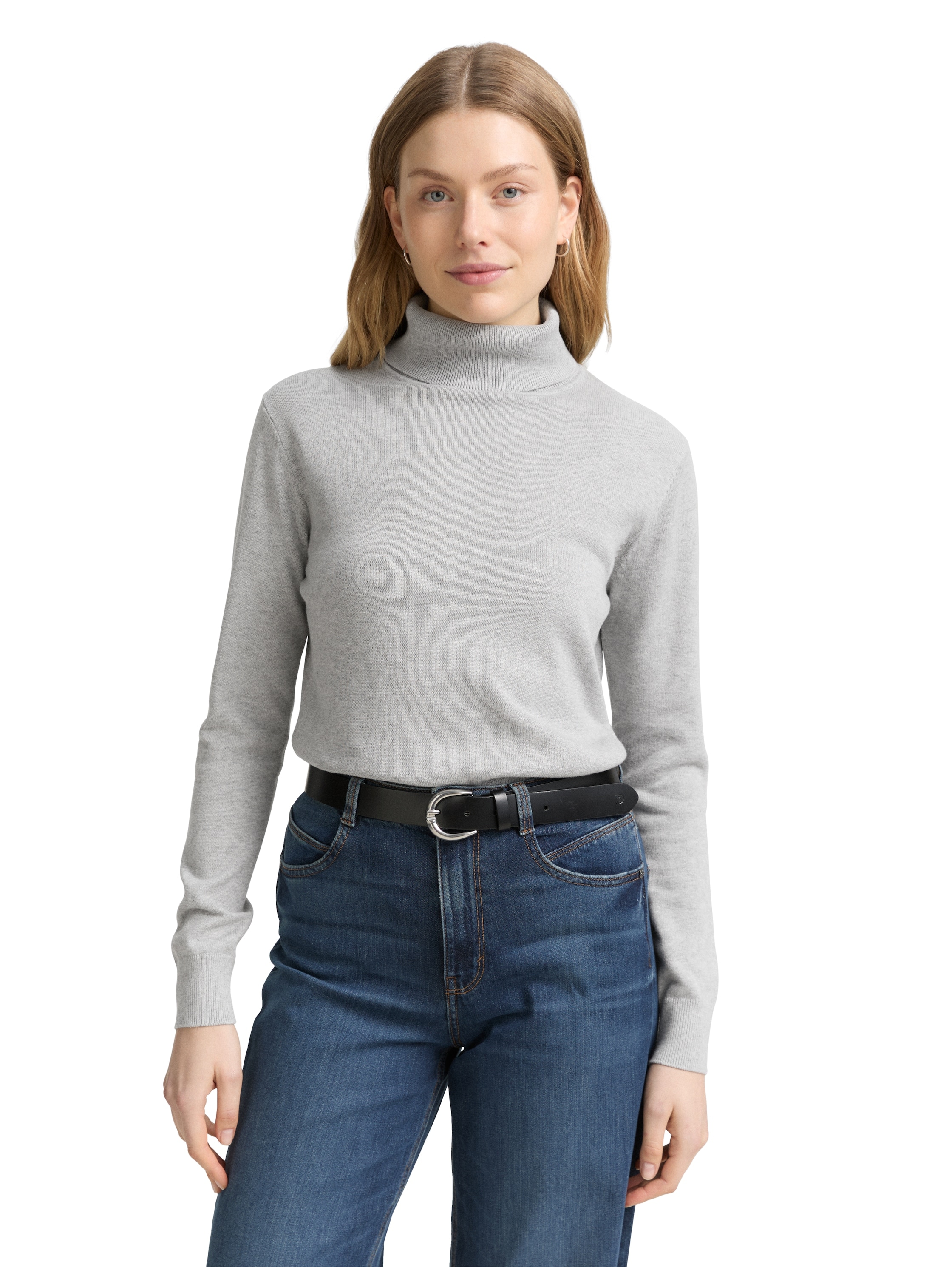 TOM TAILOR Rollkragenpullover mit Rippbündchen