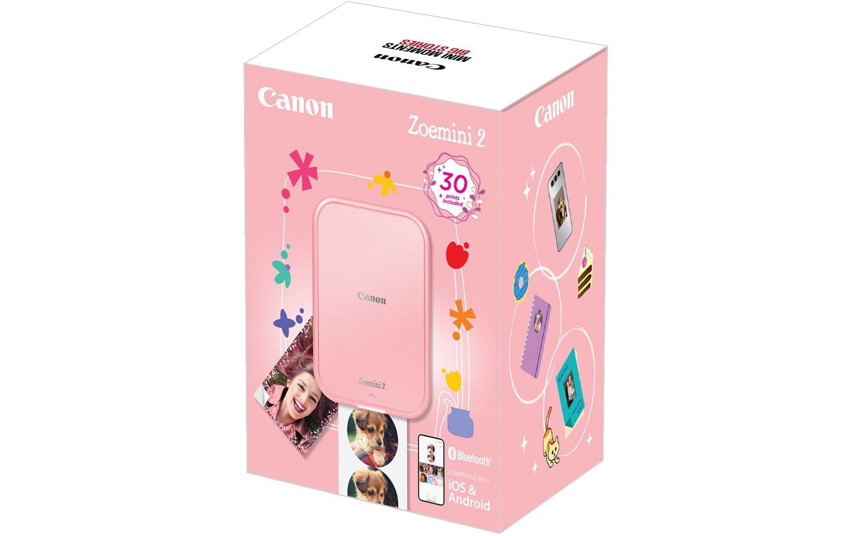 Canon Fotodrucker »Zoemini 2 Rosé-Goldfarben + 30 Fotopapiere + Tasche«