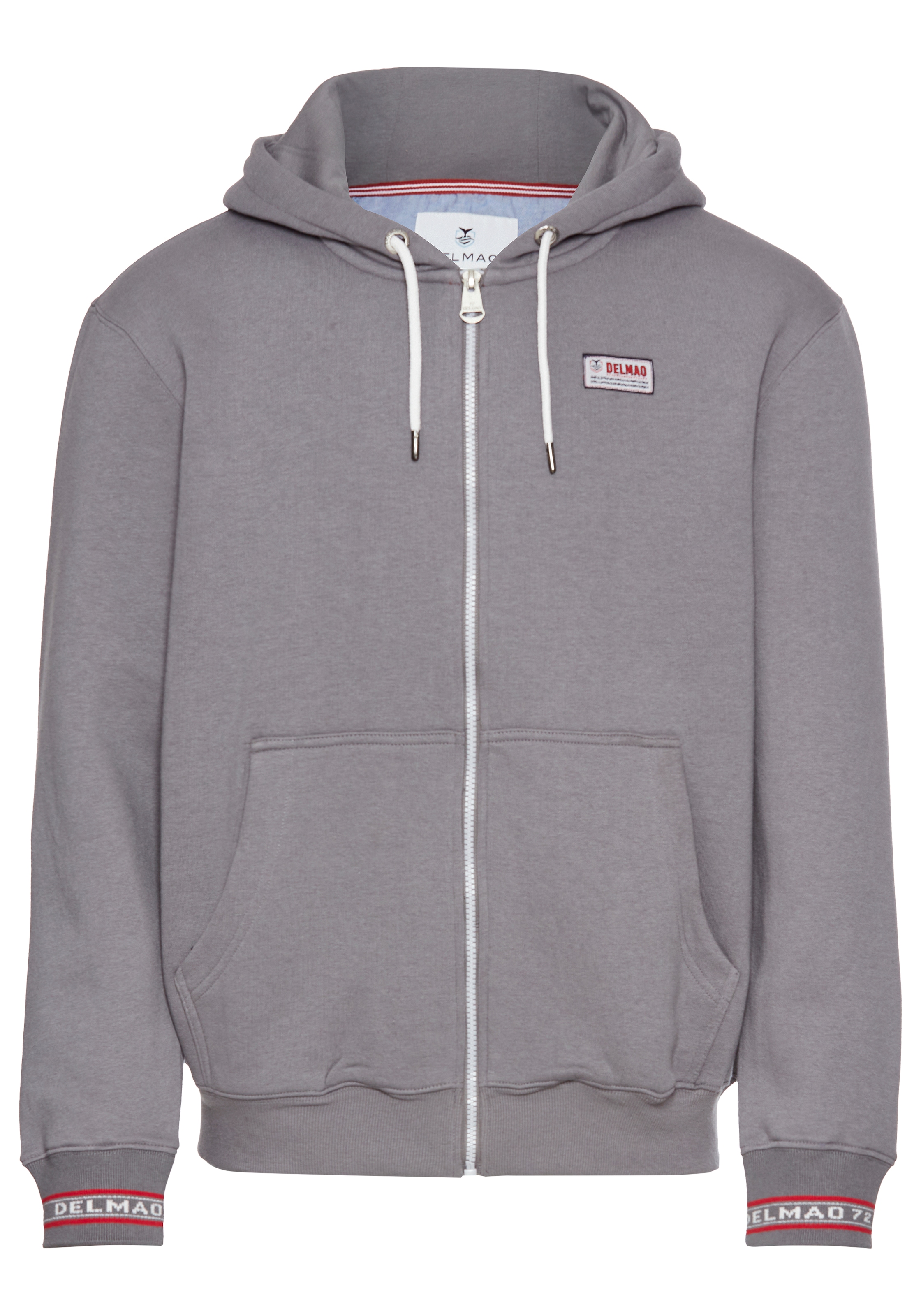 DELMAO Kapuzensweatjacke, mit kontrastfarbenen Reissverschlüssen