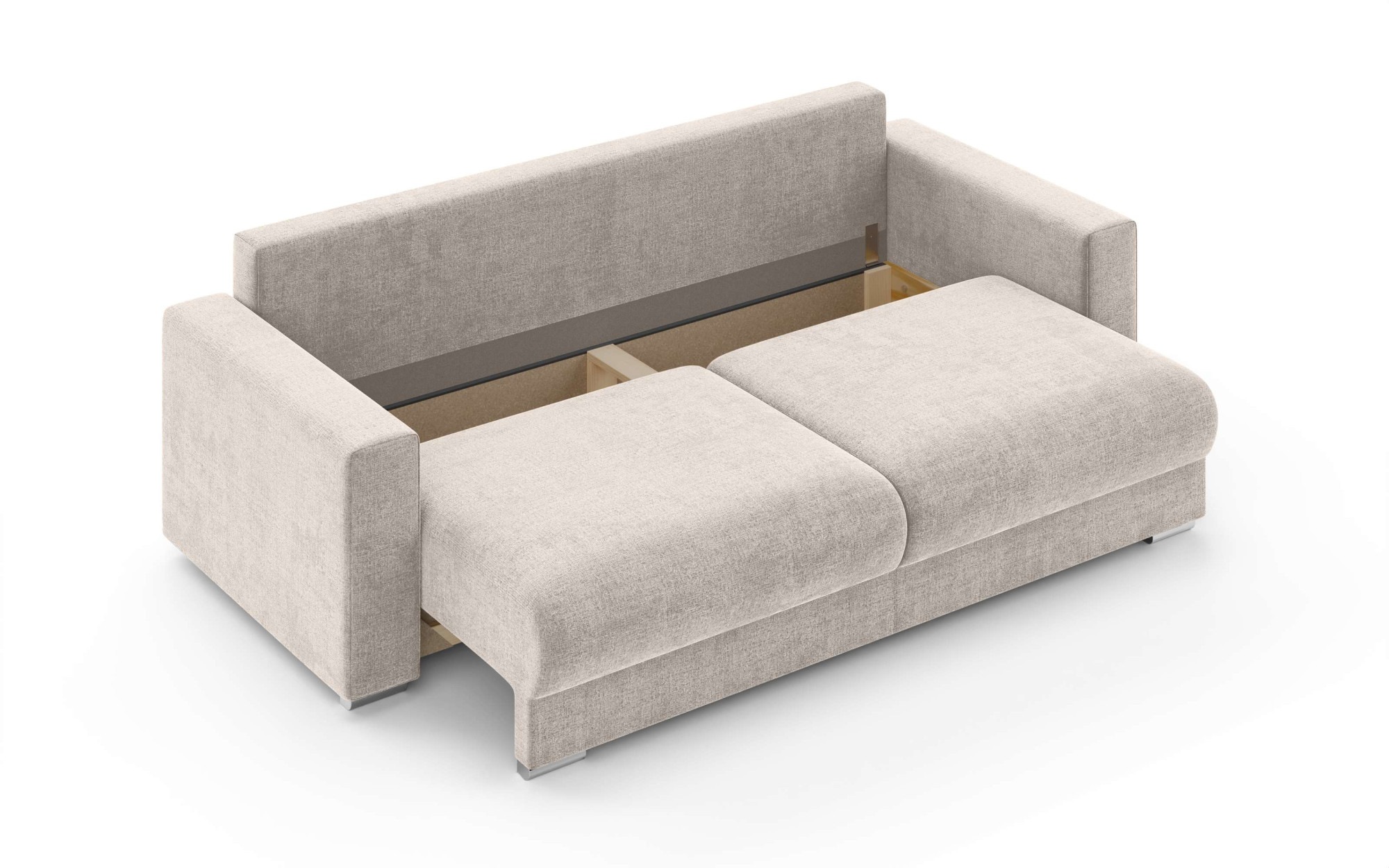 INOSIGN 3-Sitzer »Stevinson Schlafsofa mit Bettkasten, Masse B/H/T: 229/87/97 cm«, mit Wellenunterfederung, 2 Rückenkissen und 2 Zierkissen