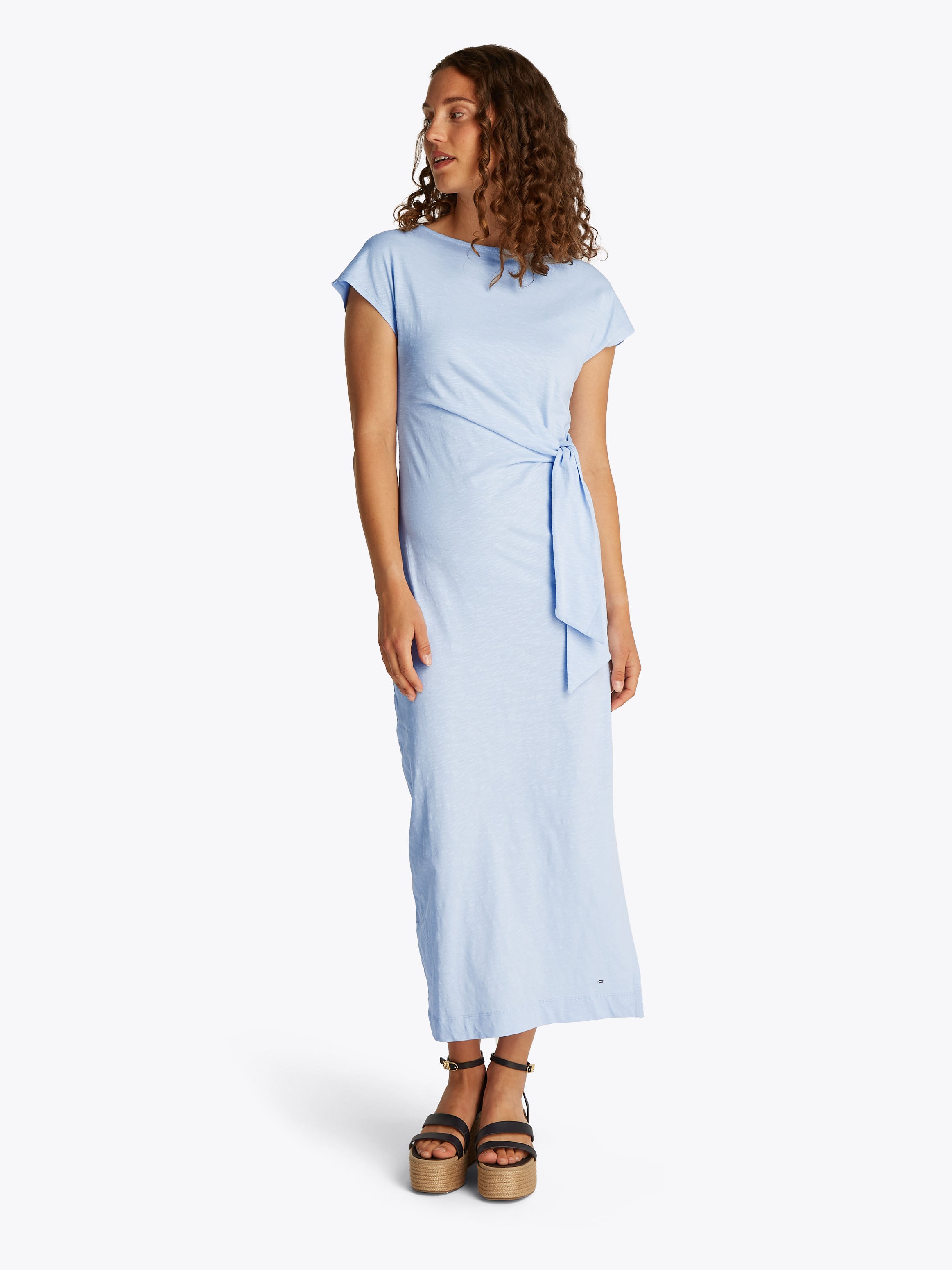 Tommy Hilfiger Midikleid »KNOT BOAT-NK MIDI DRESS SS« mit Knotendetail