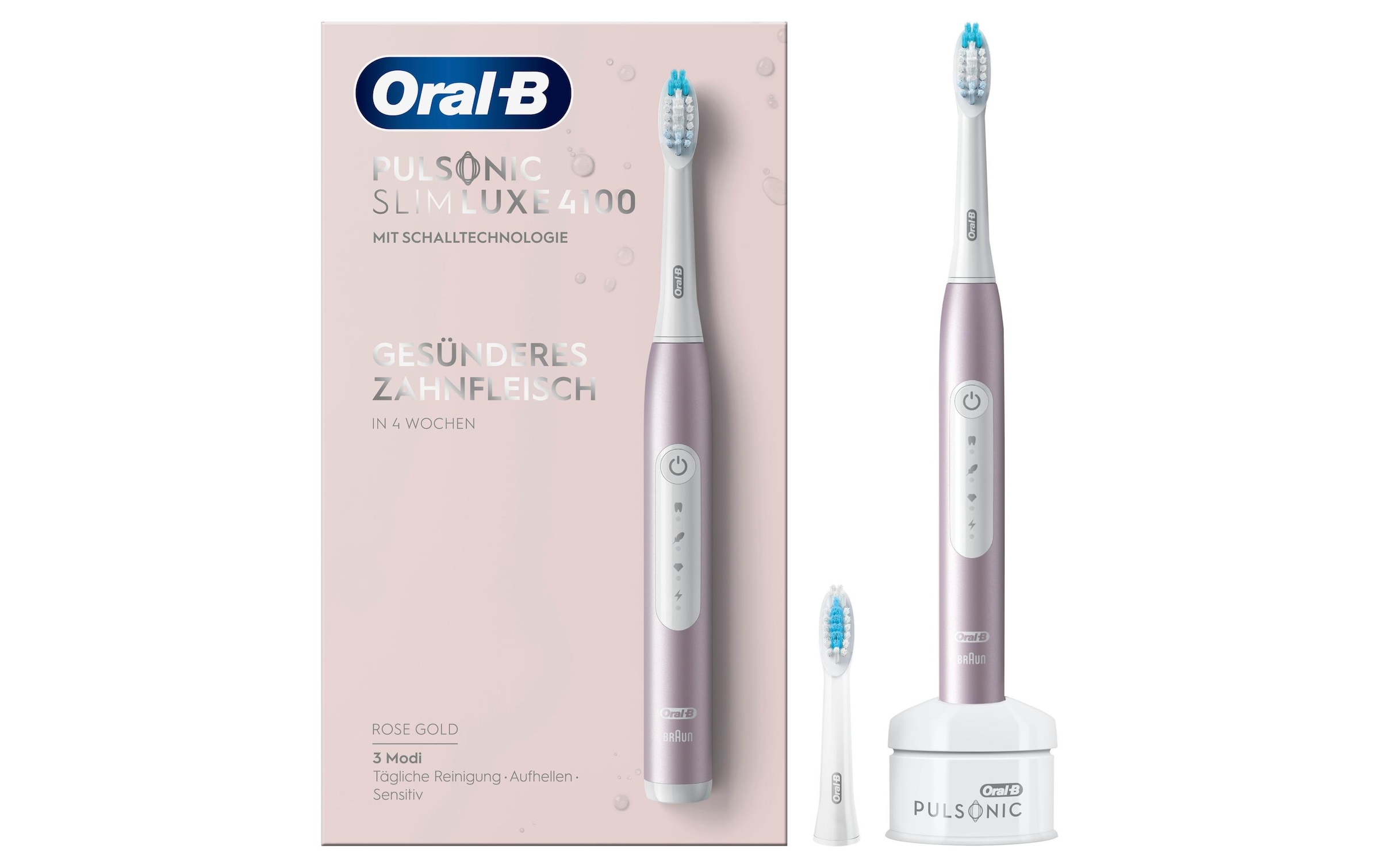 Oral-B Schallzahnbürste »Luxe 4100 Rosegold«, 1 St. Aufsteckbürsten