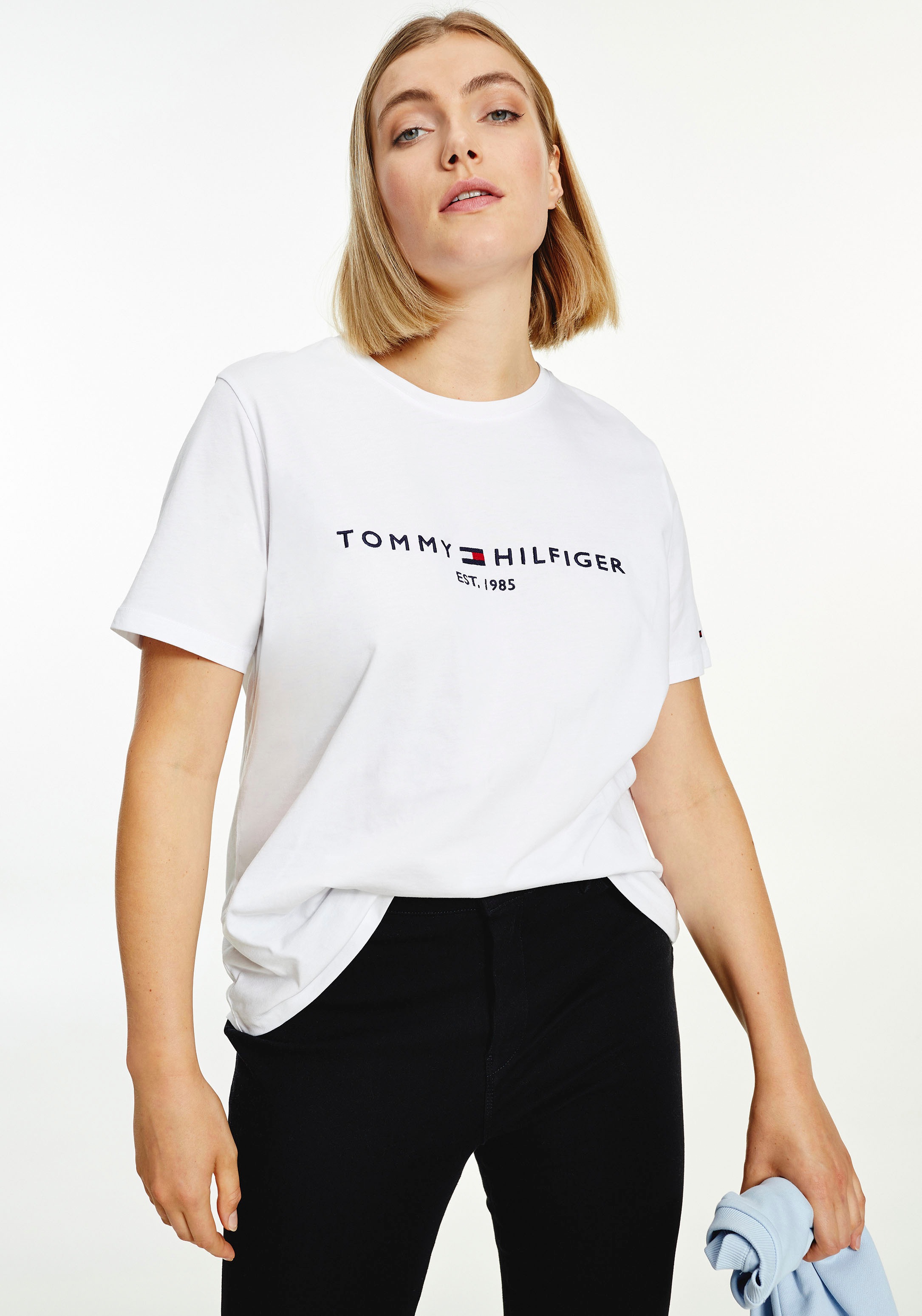 Tommy Hilfiger Curve Rundhalsshirt »CRV TH ESS HILFIGER C-NK TEE SS«, mit Tommy... kaufen