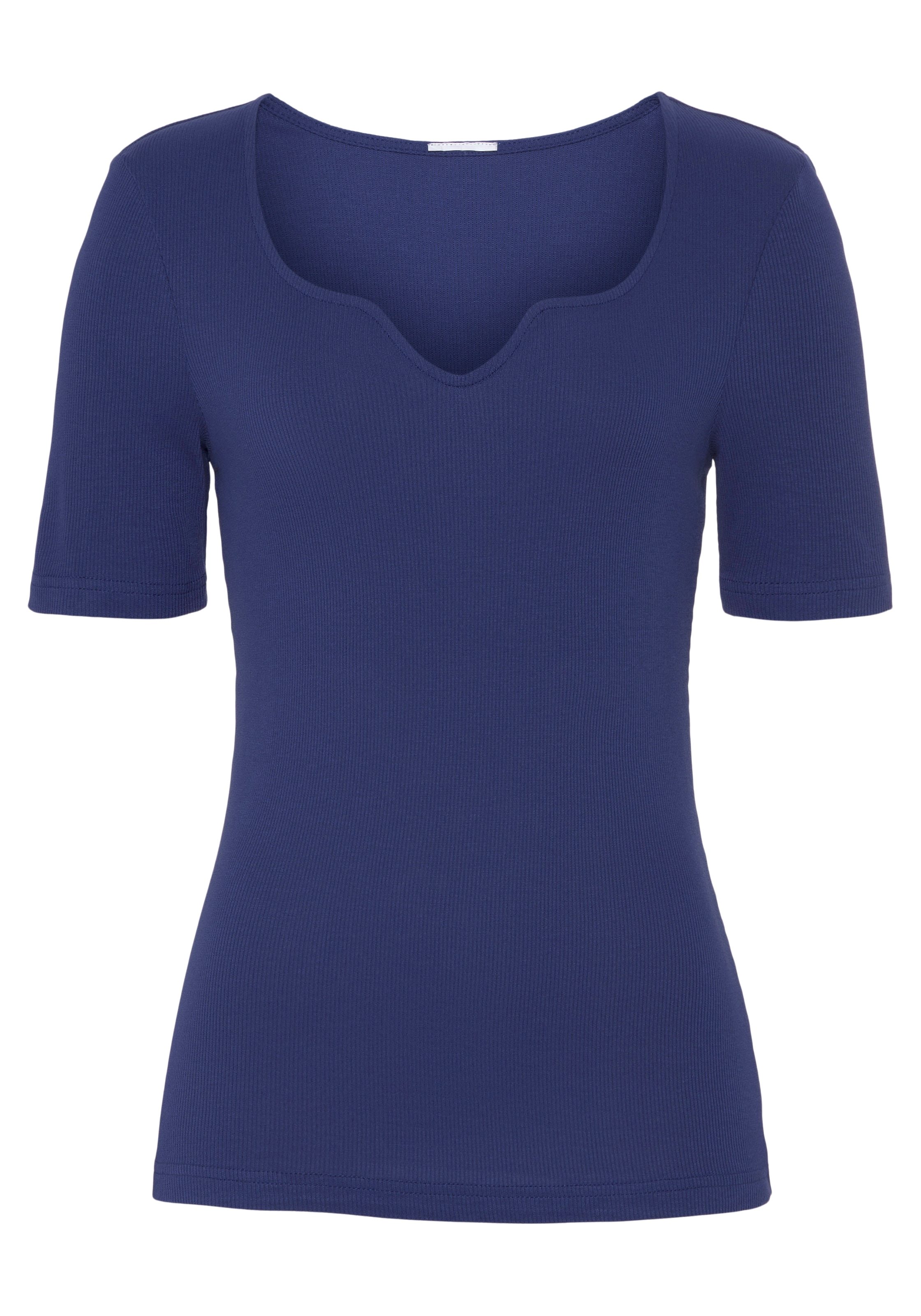 Vivance T-Shirt, (2er-Pack), mit herzförmigen Dekolleté