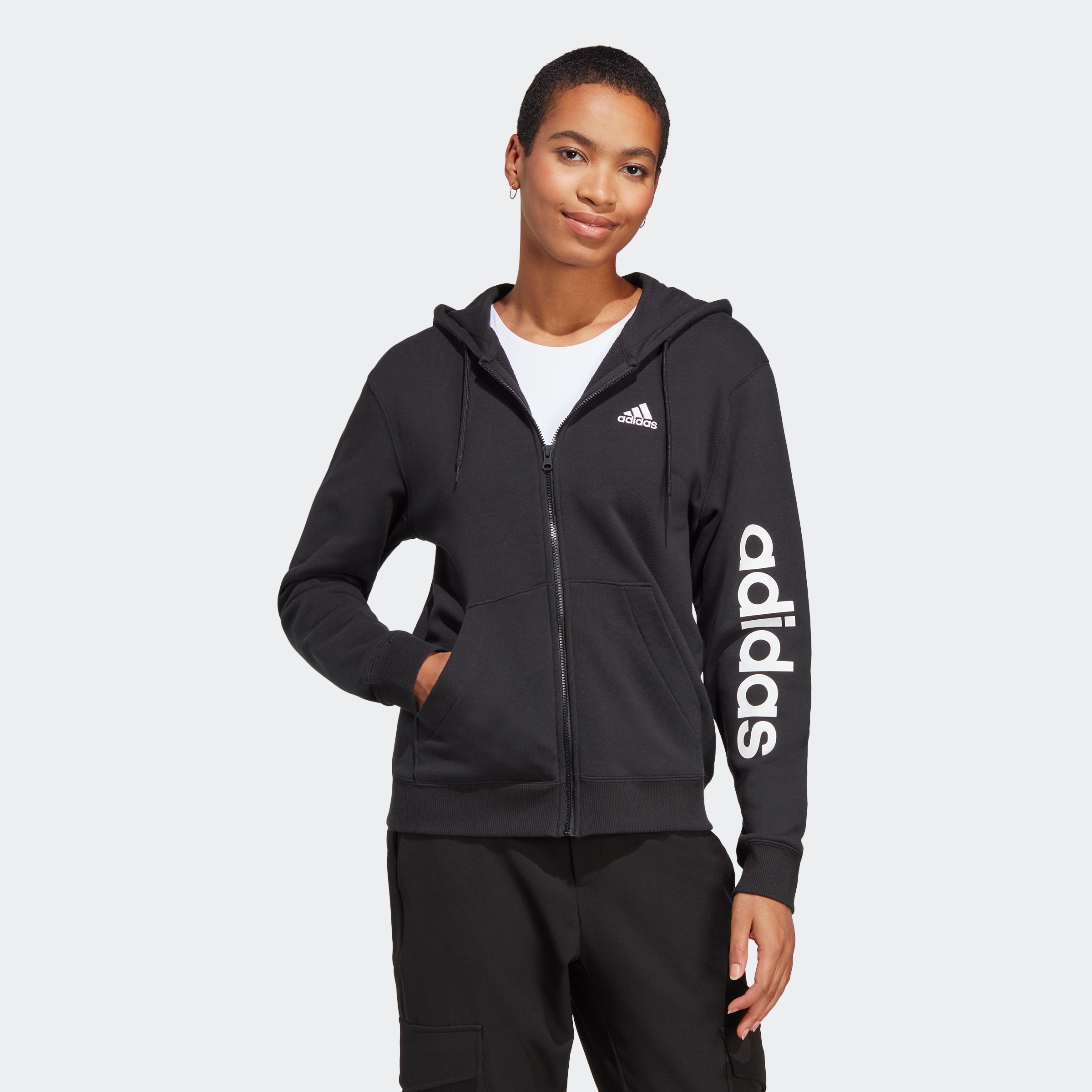 adidas Sportswear Kapuzensweatjacke »ESSENTIALS LINEAR FRENCH TERRY KAPUZENJACKE«