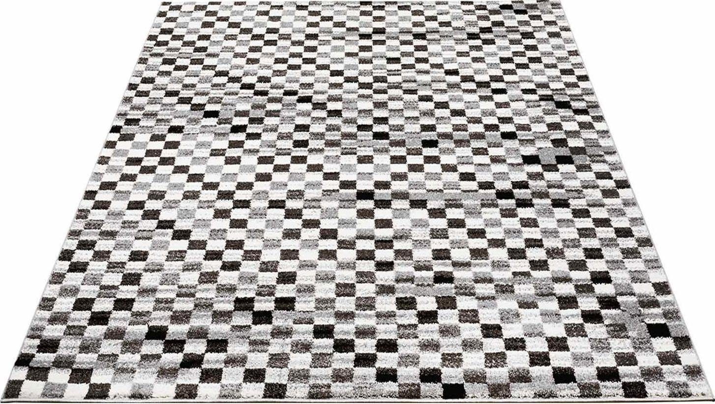 Carpet City Teppich »Moda 1141«, rechteckig, 11 mm Höhe, Kurzflor, Karo, weich, Wohnzimmer, Schlafzimmer