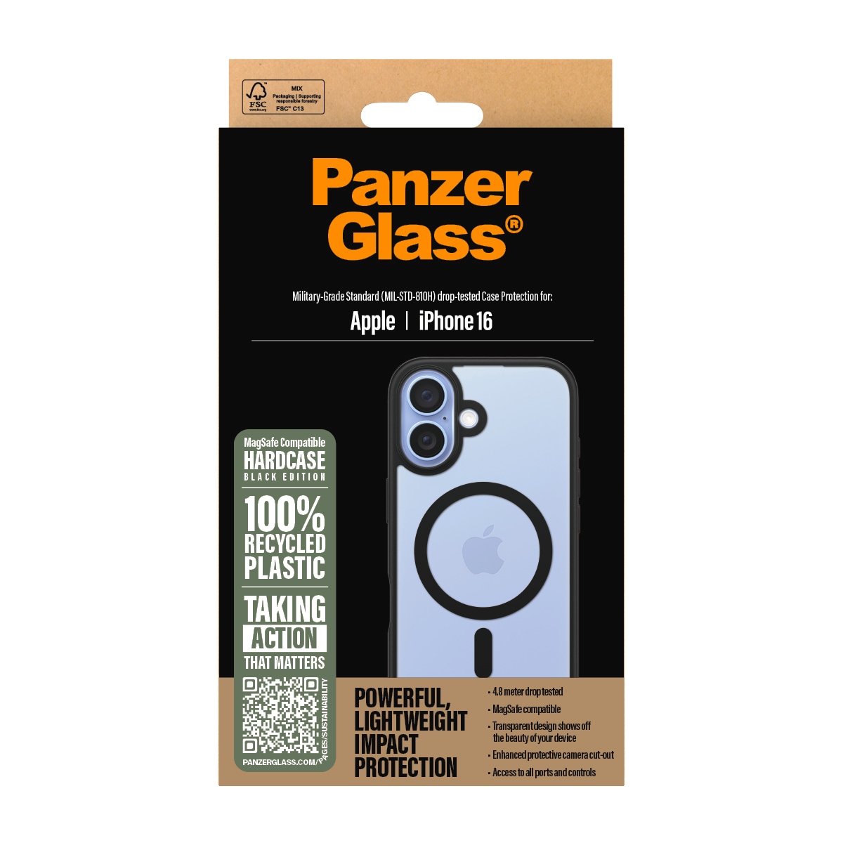 CARE by PanzerGlass Handyhülle »HardCase mit MagSafe für Apple iPhone 16«, Backcover, Schutzhülle, Handyschutzhülle, Case, Schutzcase, stossfest