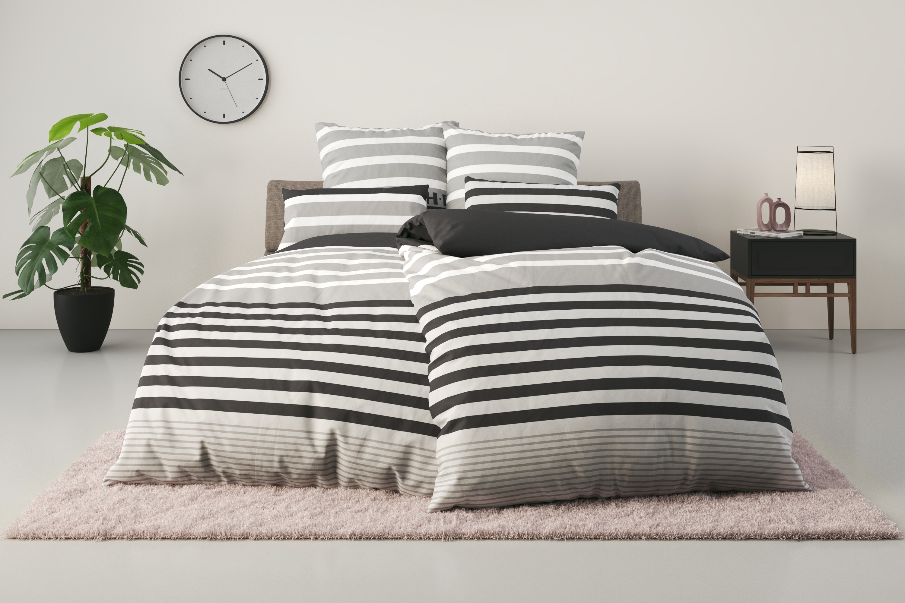 H.I.S Bettwäsche »Majoran« 2 tlg. gestreifte Bettwäsche in verschiedenen Qualitäten