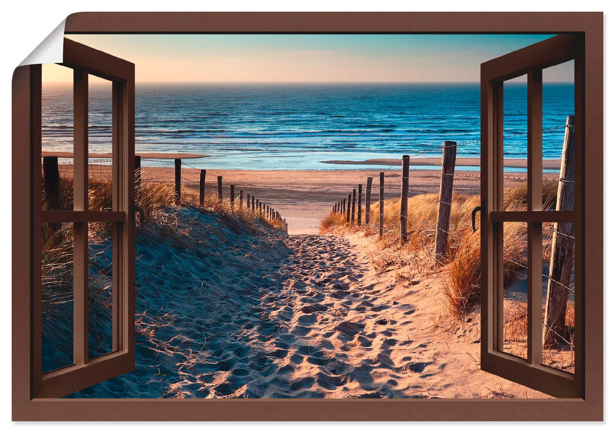 Artland Wandbild »Fensterblick Weg zum Nordseestrand«, Strand, (1 St.), als  Leinwandbild, Wandaufkleber oder Poster in versch. Grössen online shoppen |  Jelmoli-Versand