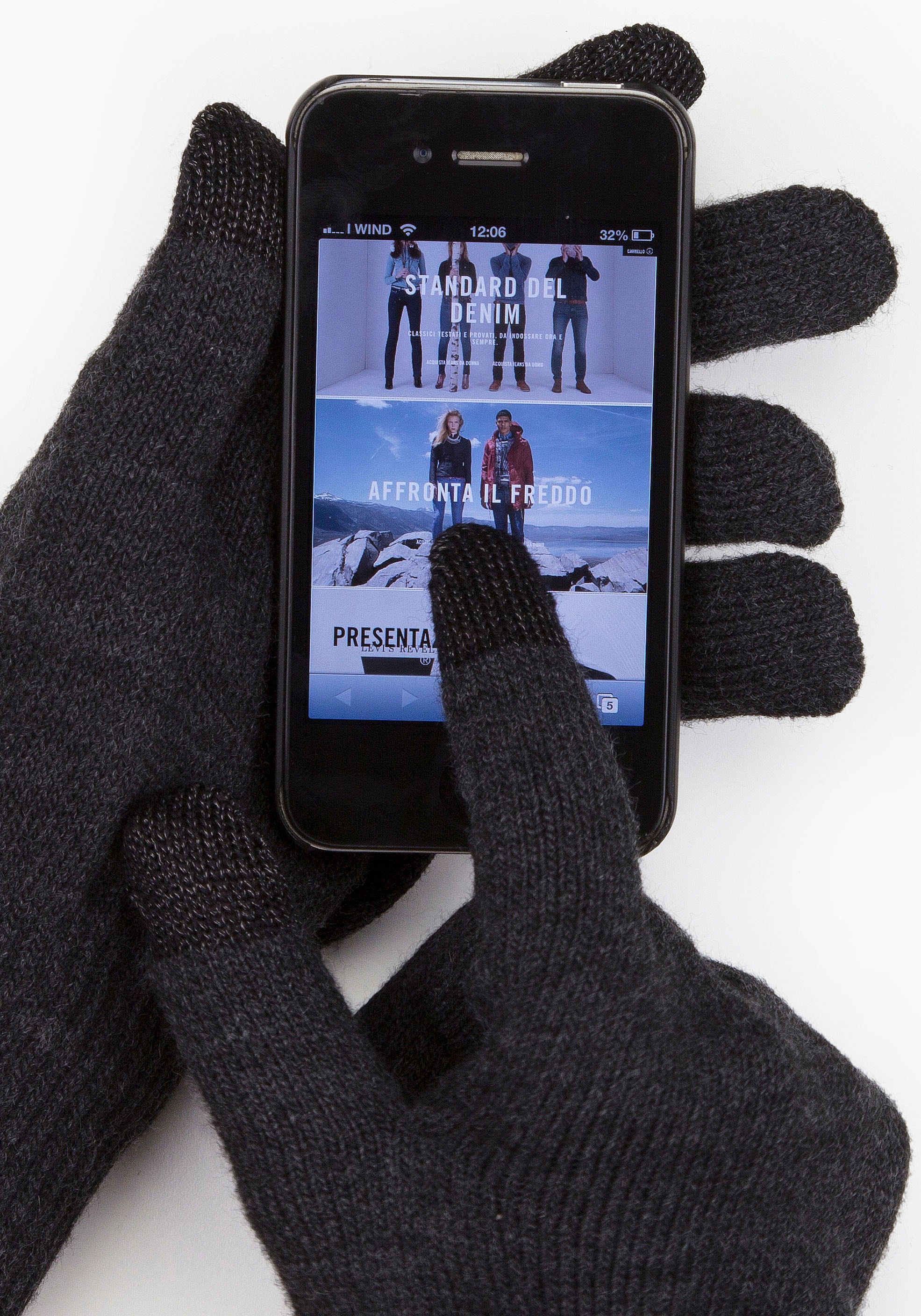 Levi's® Strickhandschuhe »TOUCHSCREEN«, mit Touchfunktion, einfache Bedienung von Smartphones an kalten Tagen