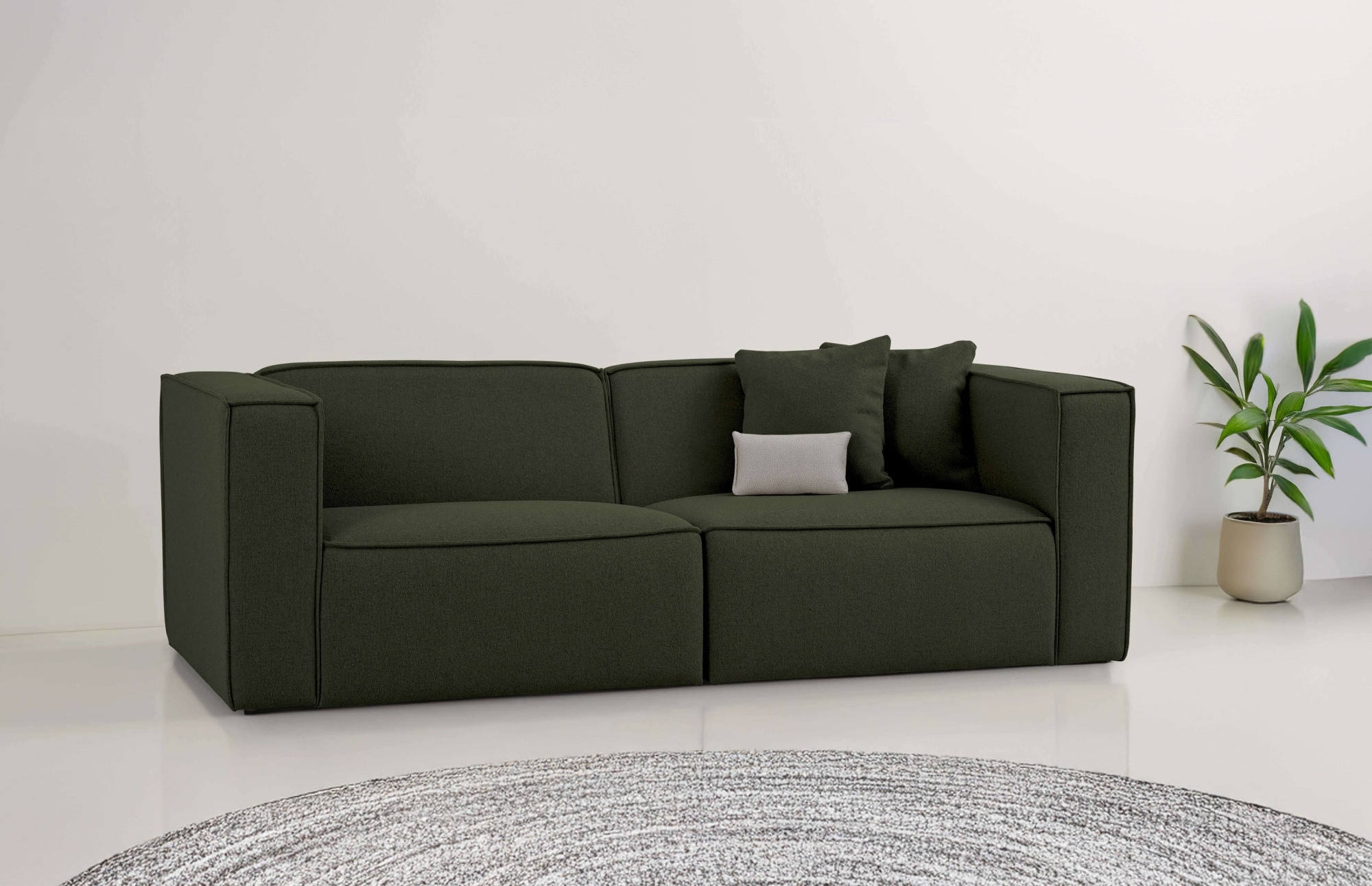 GOODproduct 3-Sitzer "Tammie" Breite 222 cm, Webstoff fein, bodentief, mit Wellenunterfederung