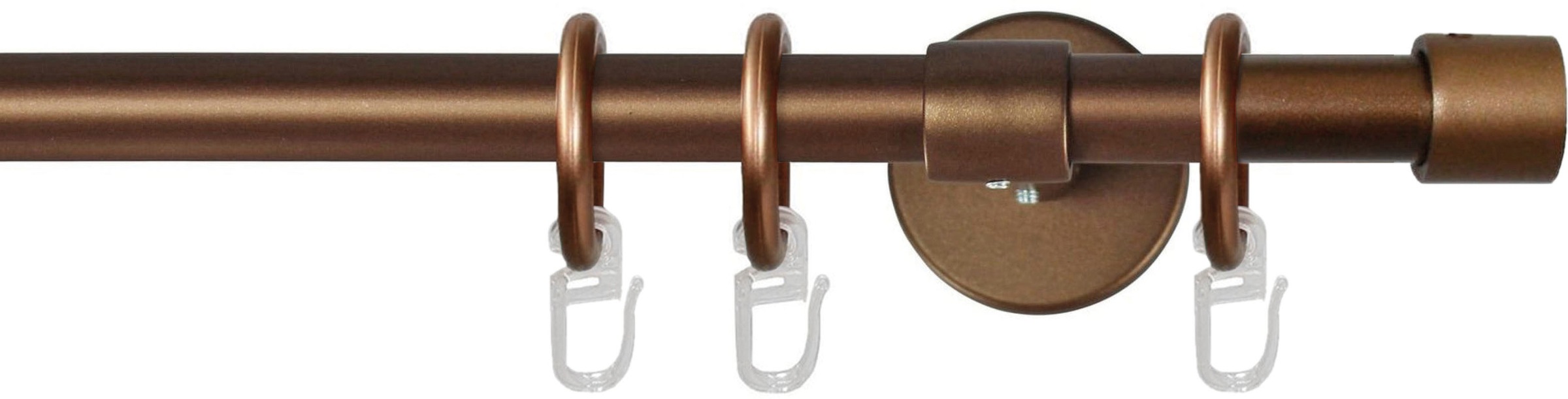 GARESA Gardinenstange "RUSTIKA" Ø 16 mm 1 läufig-läufig Wunschmasslänge rustikale Vorhanggarnitur, verlängerbar, m. Ringe, Endkappe