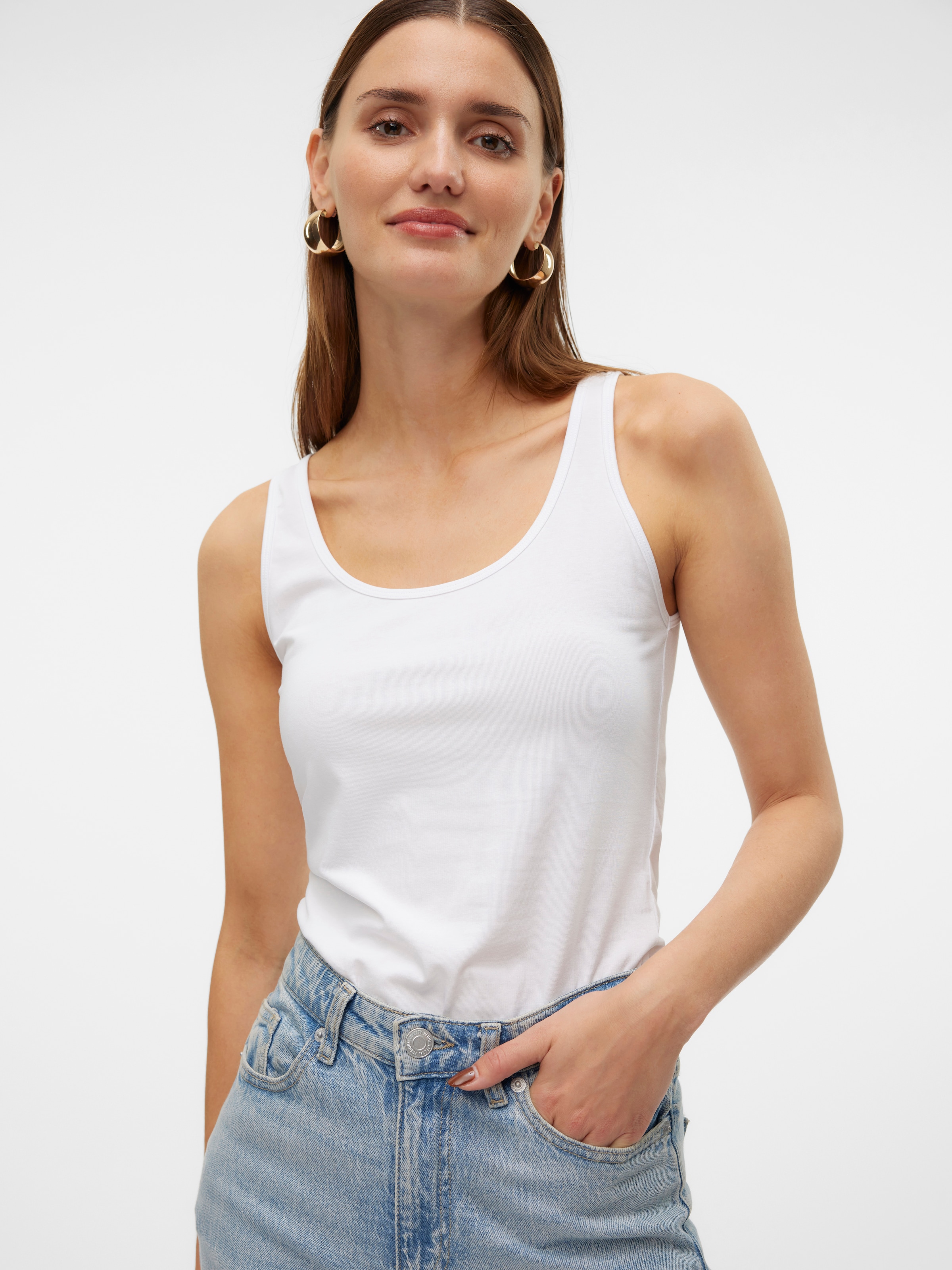 Vero Moda Tanktop »VMLULU LONG TANK TOP JRS GA NOOS« Baumwollmischung, regular fit