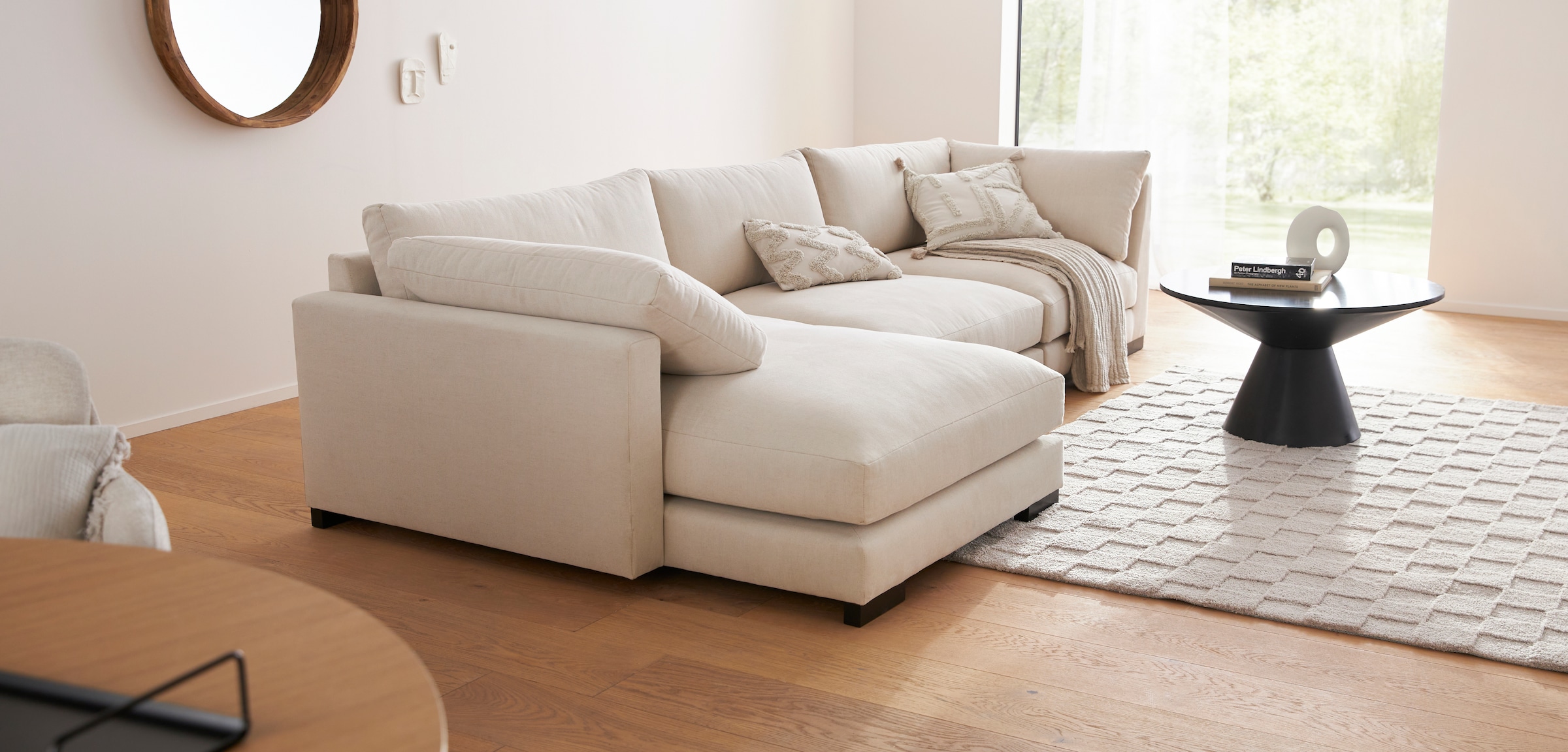 LeGer Home by Lena Gercke Couchtisch »NADYA«, aus schwarzen MDF Holz, zylinderförmiger Fuss