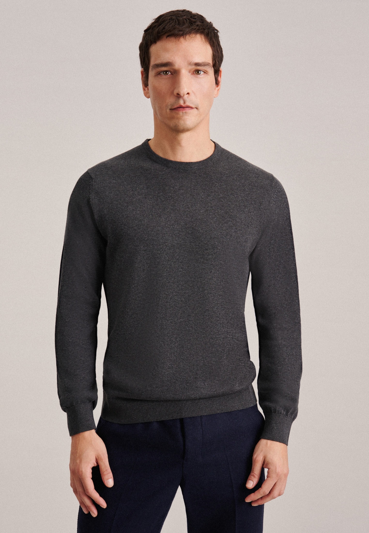 seidensticker Strickpullover »Schwarze Rose« 1/1 Rundhals Uni
