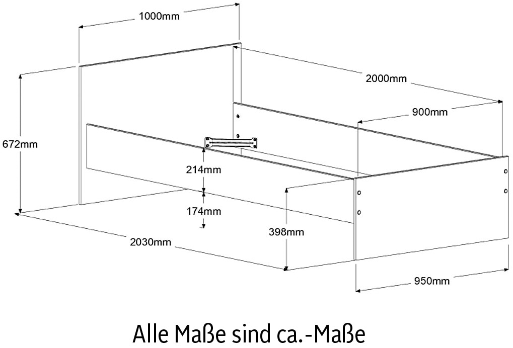 Parisot Jugendzimmer-Set »Pirouette«, (Set, 5 tlg.)